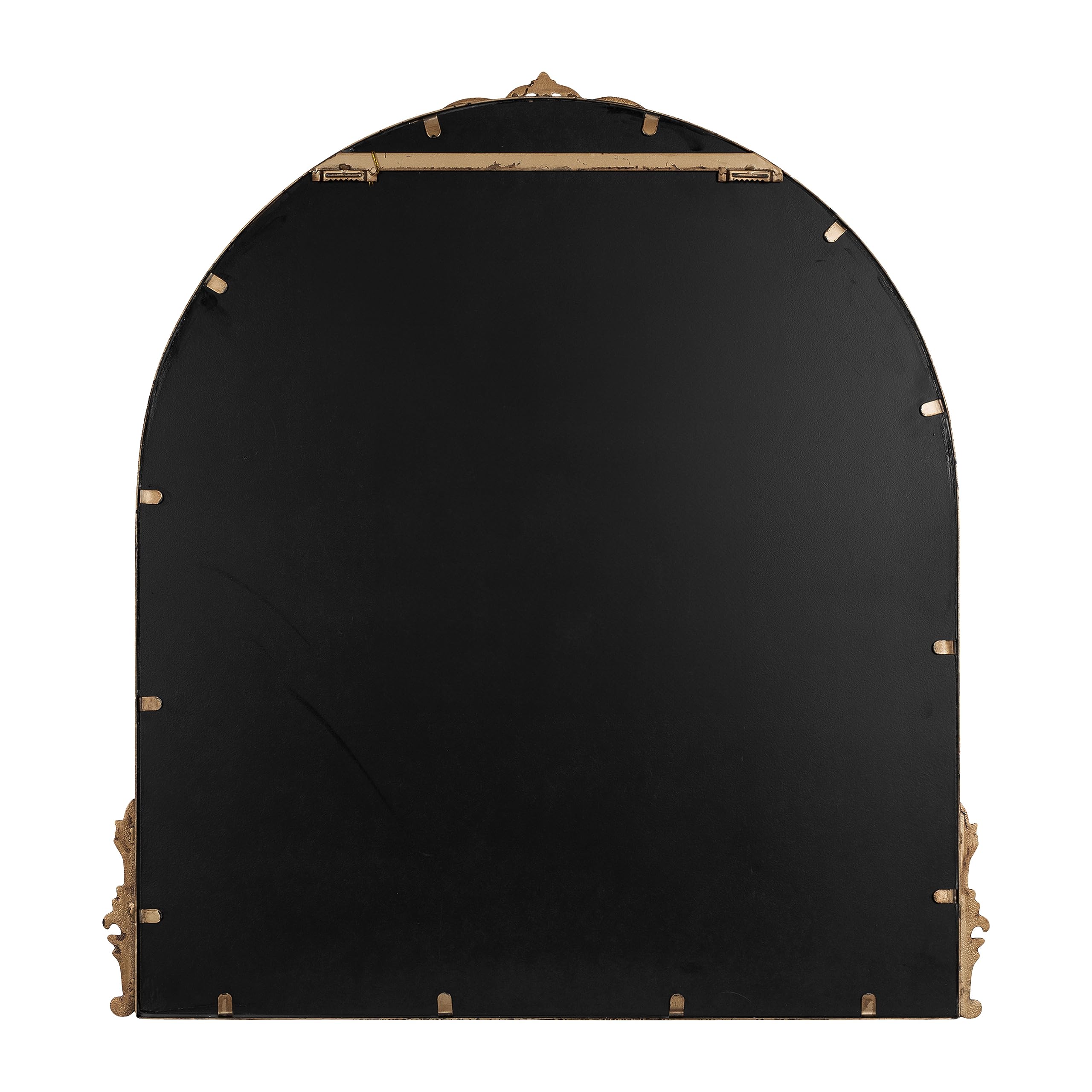 Kate and Laurel Myrcelle Traditional Arched Mirror, 25 x 33, Gold, Decorative Large Arch Mirror with Ornate Garland Detailing Along The Crown and Edges of The Frame