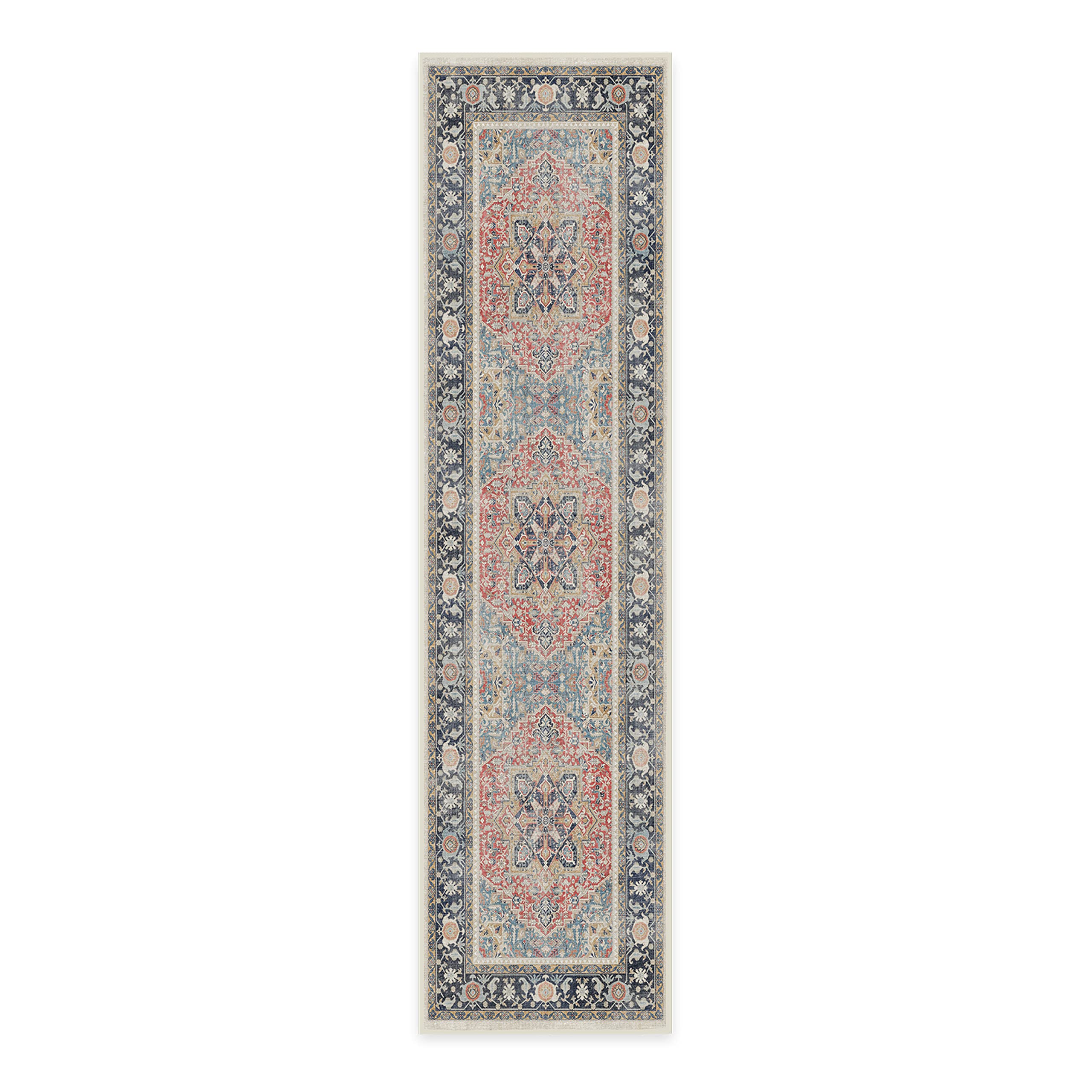 RUGGABLE Kamran Washable Rug - Perfect Vintage Area Rug for Living Room Bedroom Kitchen - Pet & Child Friendly - Stain & Water Resistant - Hazel 5&