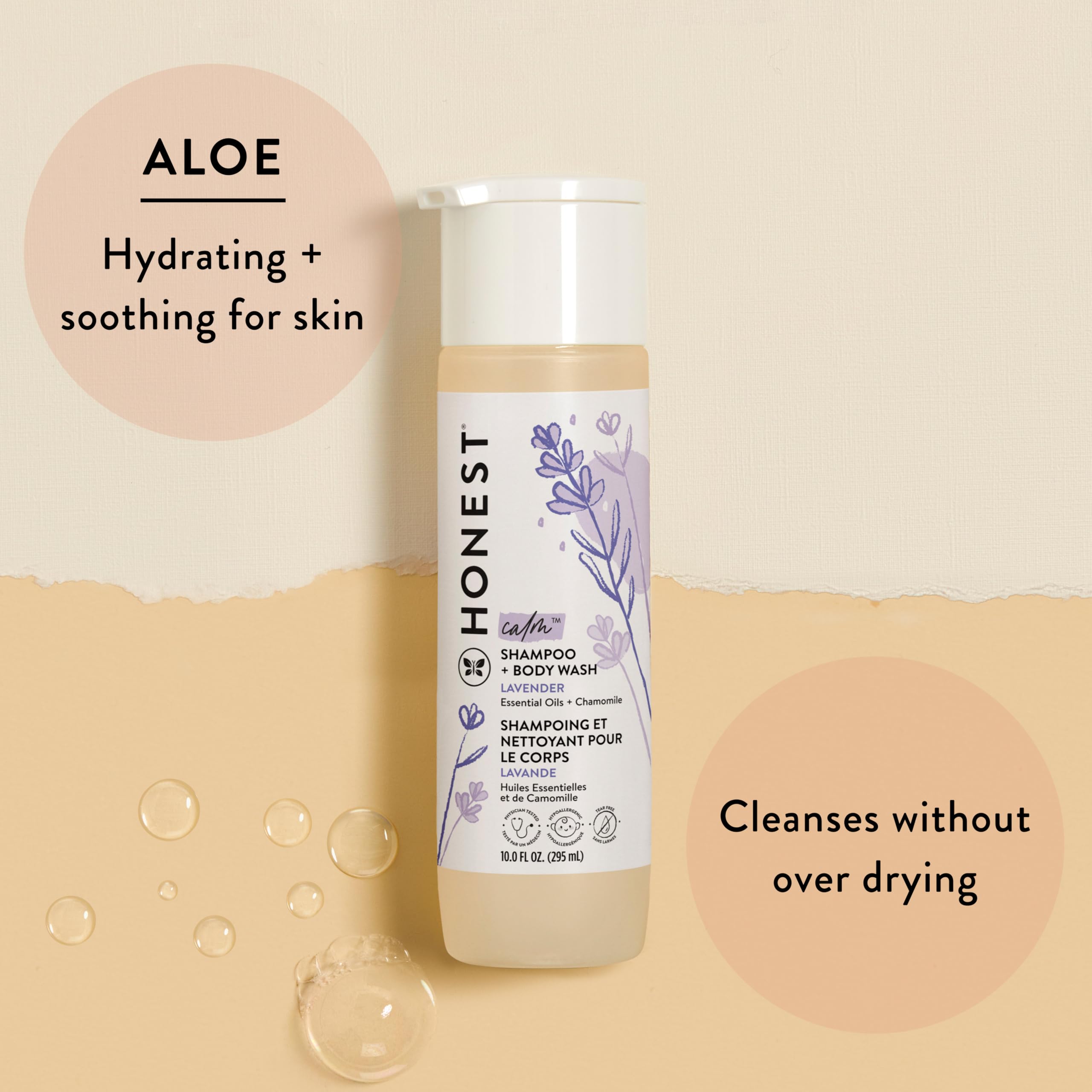 The Honest Company 2-in-1 Cleansing Shampoo + Body Wash | Gentle for Baby | Naturally Derived, Tear-free, Hypoallergenic | Fragrance Free Sensitive, 10 fl oz