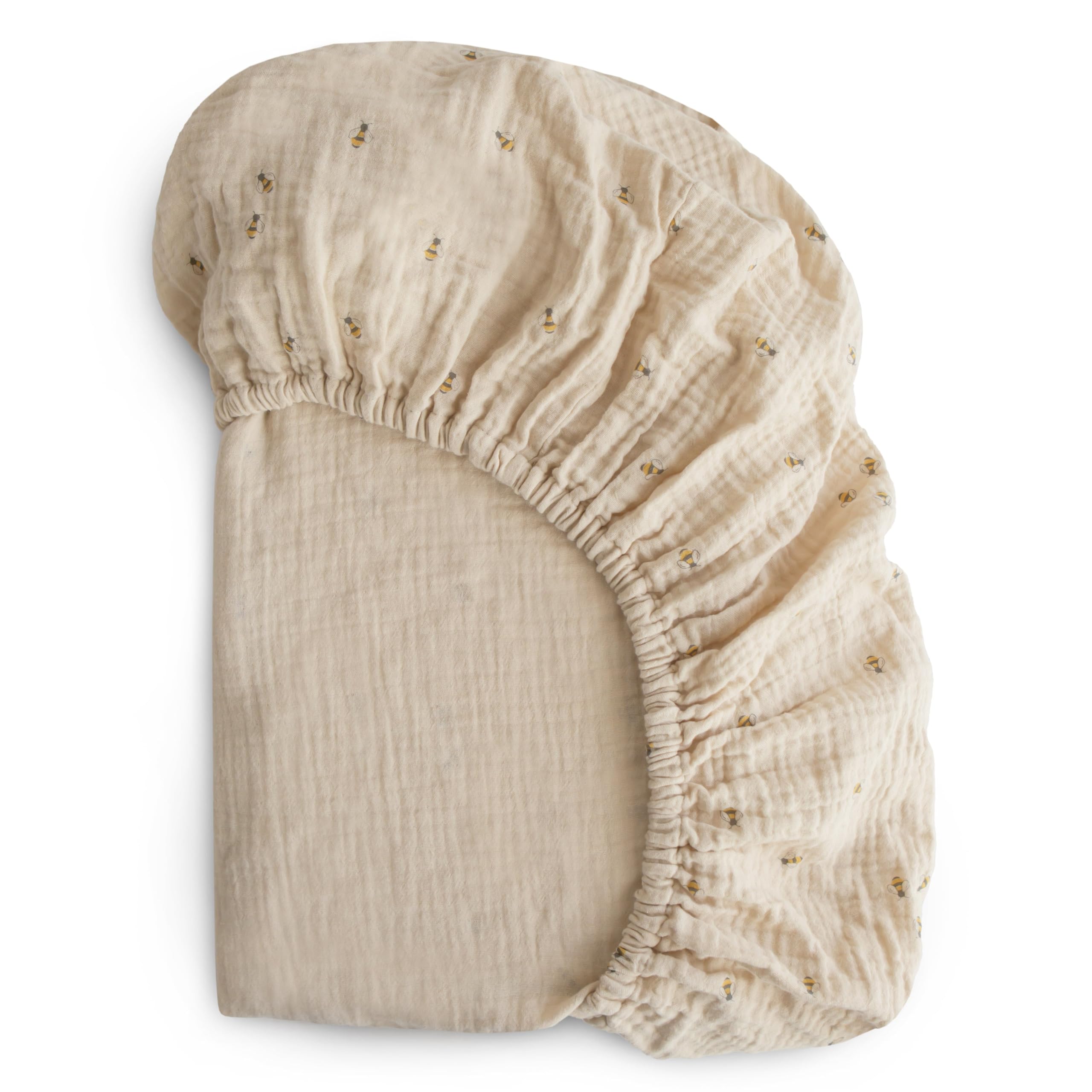 mushie Extra Soft Muslin Fitted Crib Sheet | 192 Thread Count | 28"x 52" (Fog)