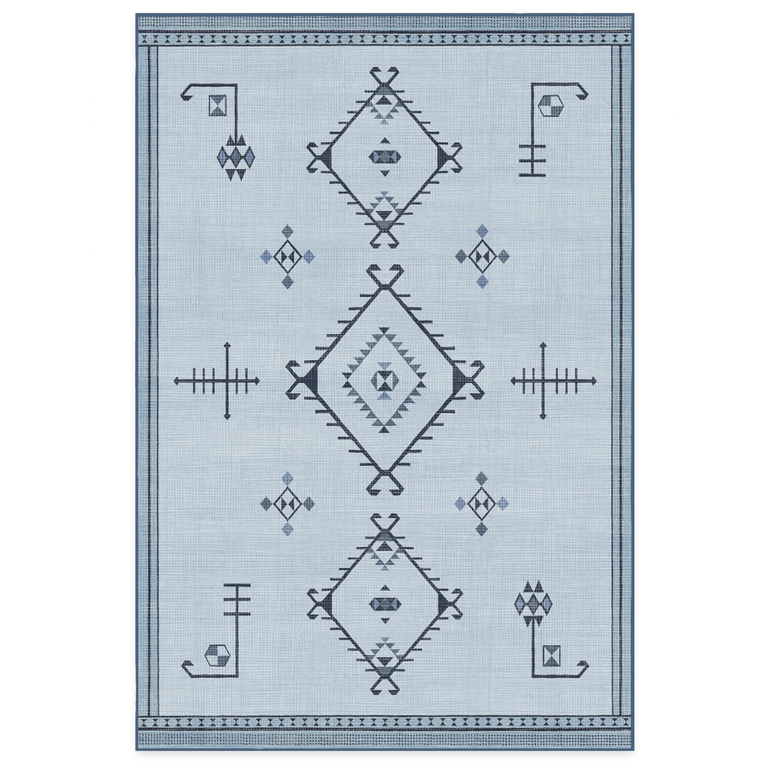 RUGGABLE Damali Runner Rug - Perfect Boho Washable Rug for Entryway Hallway Kitchen - Pet & Child Friendly - Non-Toxic - Stain & Water Resistant - Black & White 2.5&