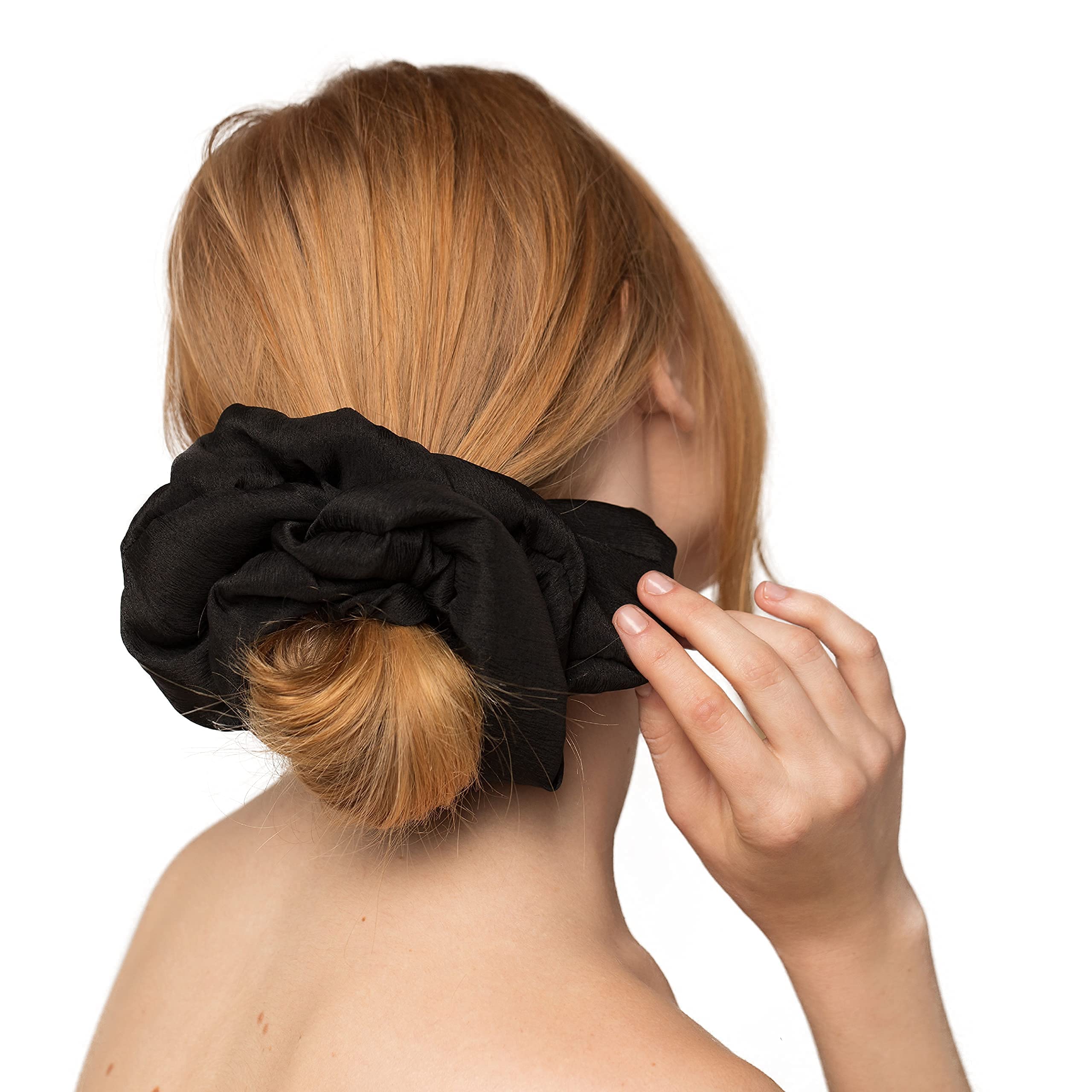 Kitsch Chiffon Dinner Scrunchie | Thick Hair Ties | No Damage Hair Accessories | Ponytail Holder for Girls | Holiday Gift for Women - Blush