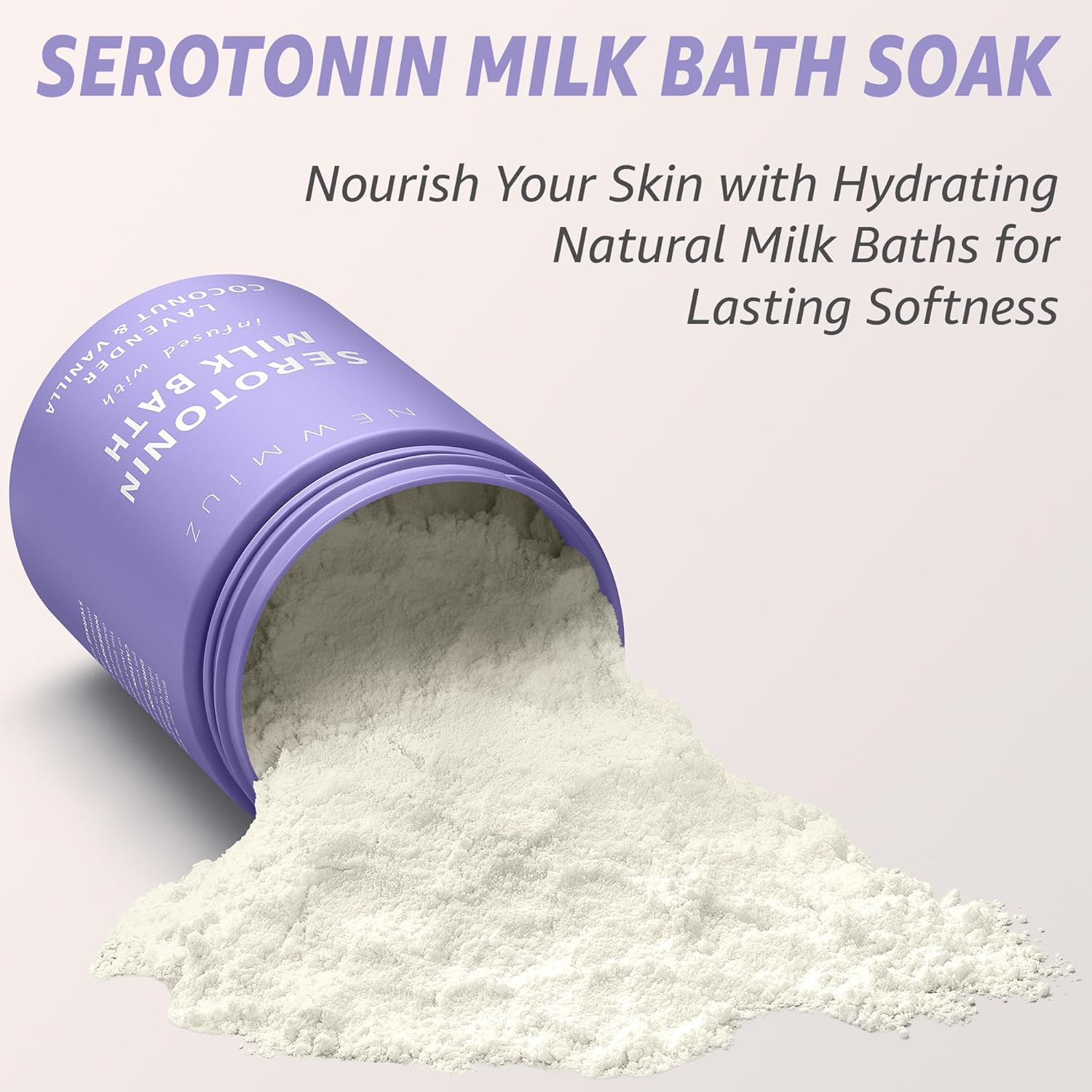 Calm Lavender Milk Bath Soak Powder Moisturize Soften Skin Creamy vanilla Luxury Spa Bath Salt Mother&