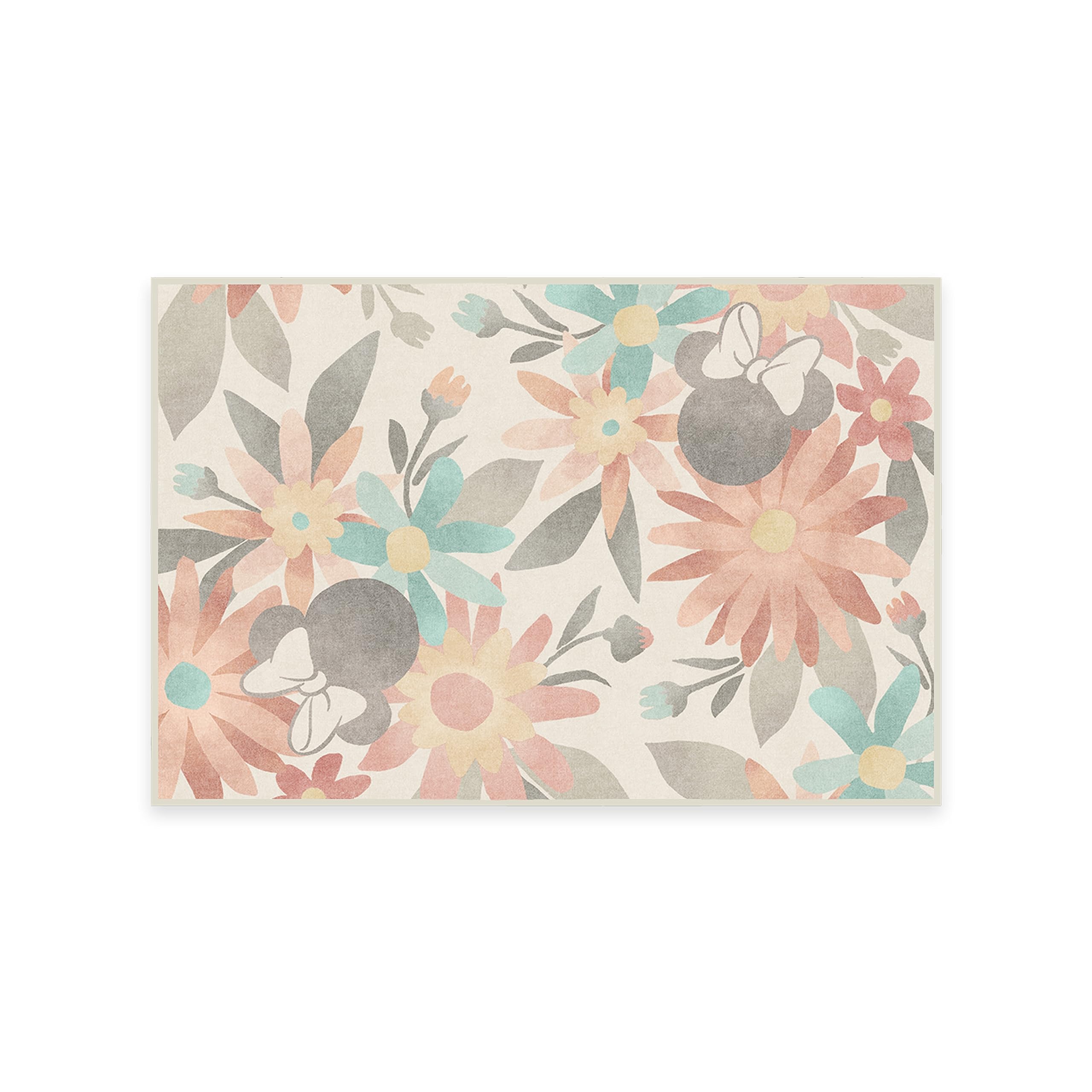 RUGGABLE Disney Classic Minnie Mouse Washable Rug - Perfect Area Rug for Nursery Playroom Kids Room - Pet & Child Friendly - Stain & Water Resistant - Trellis Pink 5&