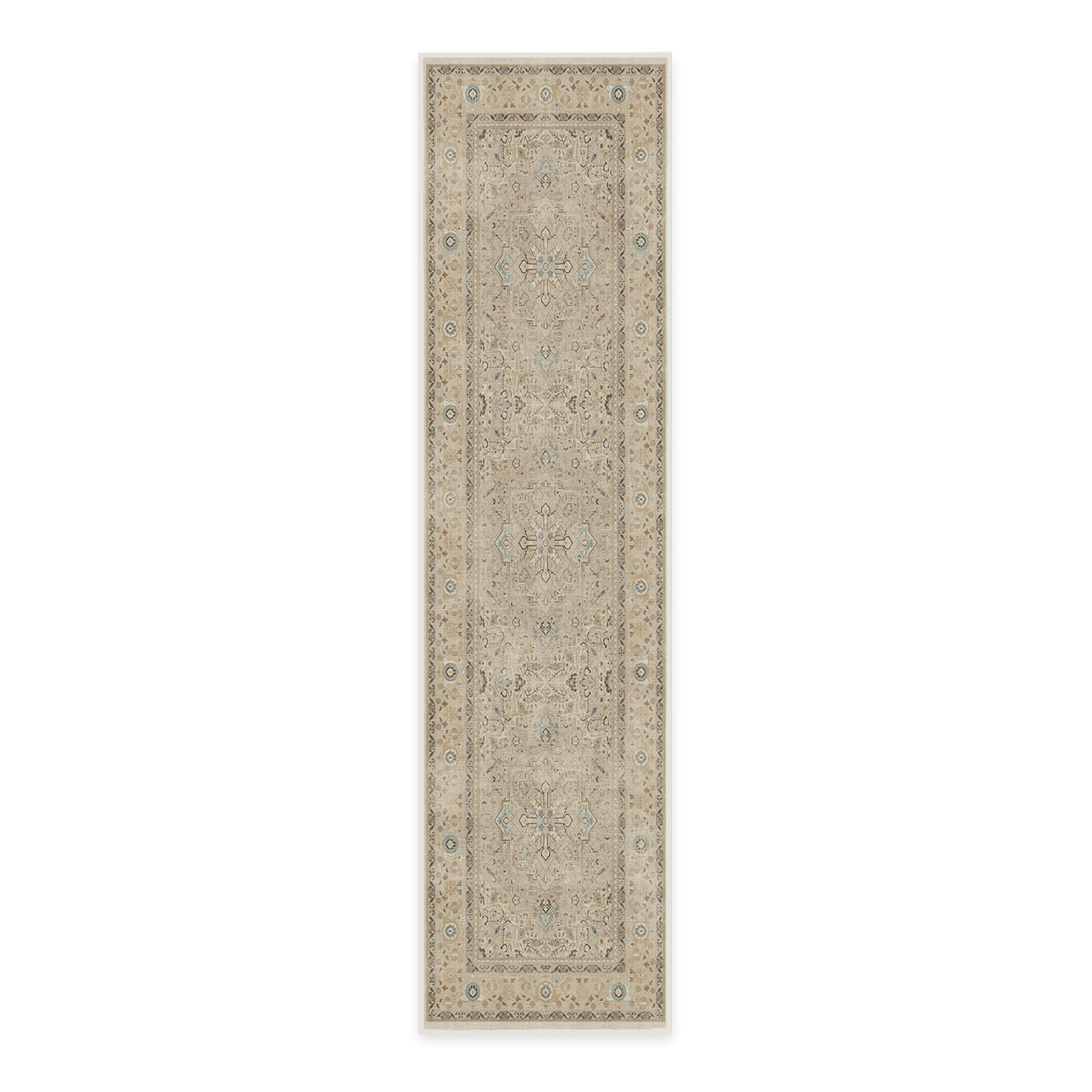 RUGGABLE Kamran Washable Rug - Perfect Vintage Area Rug for Living Room Bedroom Kitchen - Pet & Child Friendly - Stain & Water Resistant - Hazel 5&