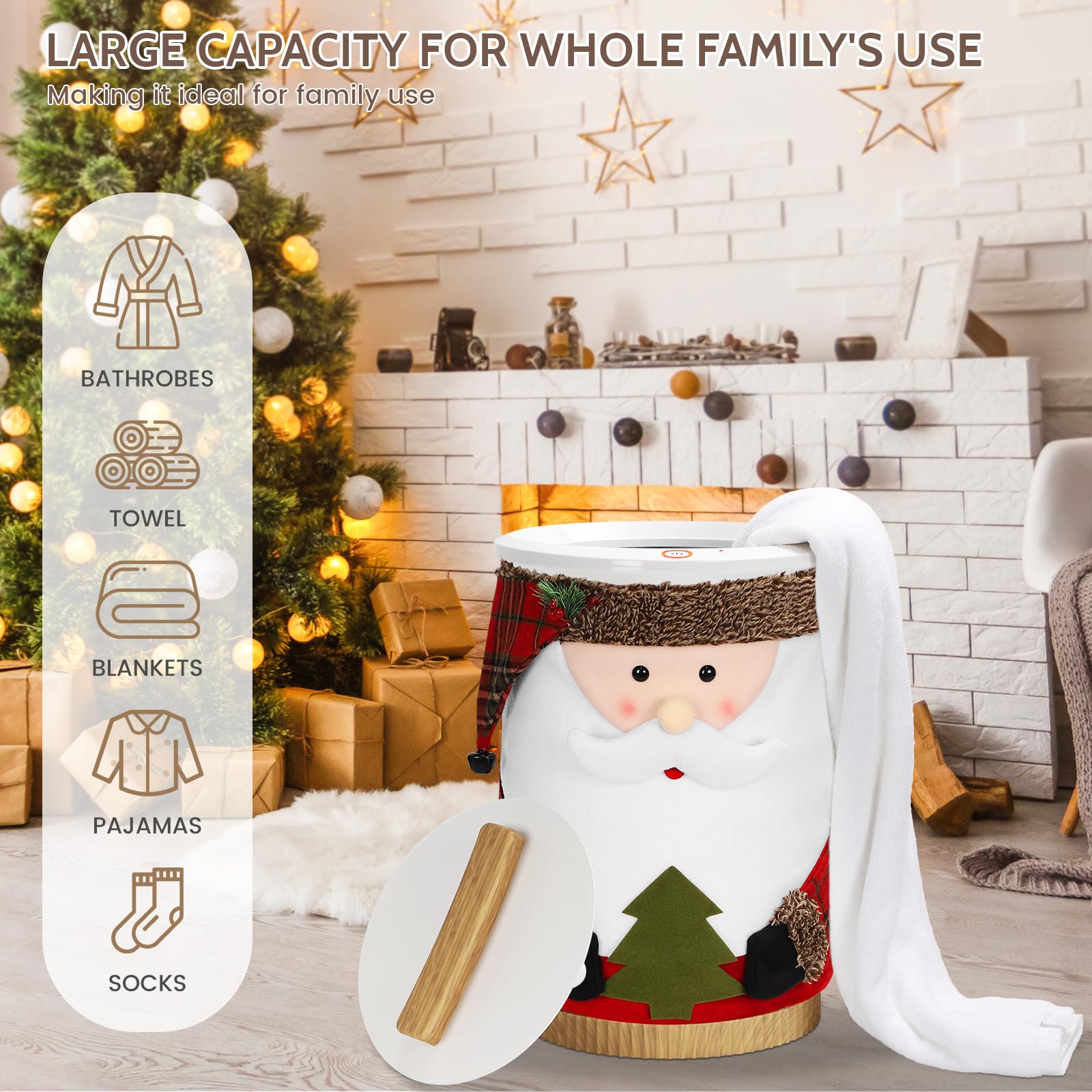 Keenray Towel Warmer, Luxury Towel Warmer Bucket, Large Towel Warmer for Bathroom, Auto Shut Off, Fits Up to Two 40"X70" Oversized Towels, Bathrobes, Blankets, PJ&