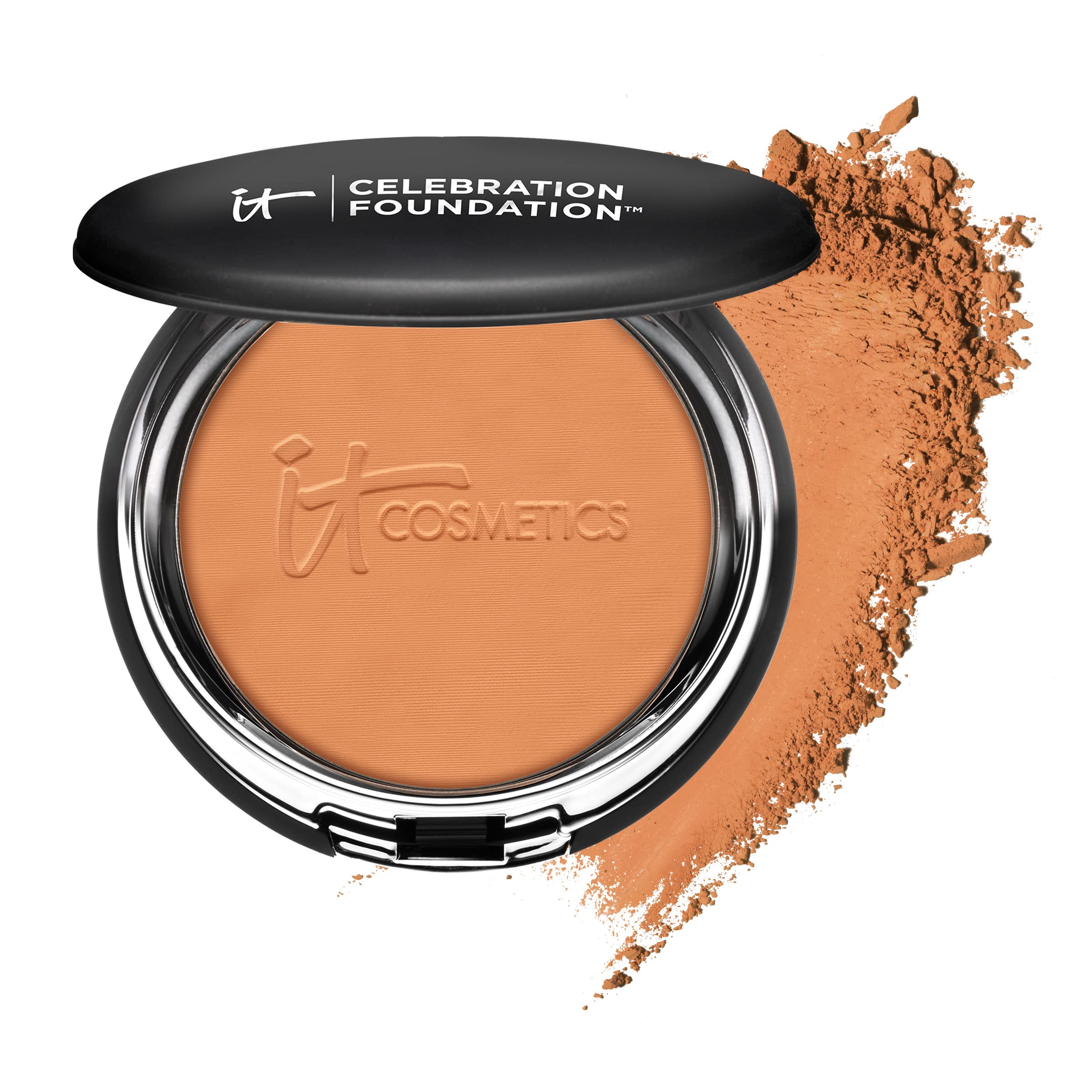 IT Cosmetics Celebration Foundation - Full-Coverage, Anti-Aging Powder Foundation - Blurs Pores, Wrinkles & Imperfections - With Hydrolyzed Collagen & Hyaluronic Acid - 0.3 oz