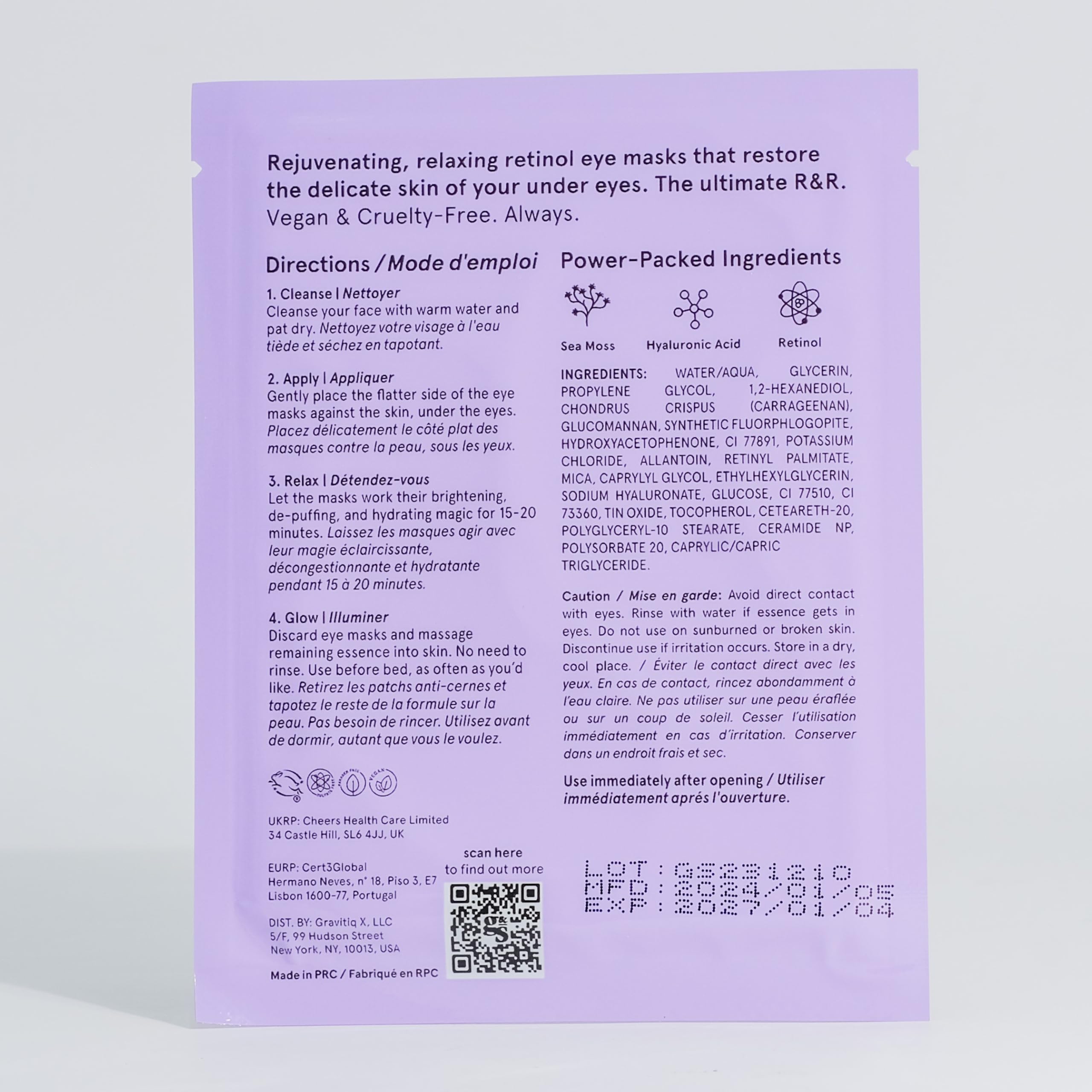 grace & stella Under Eye Masks for Dark Circles (Purple, 24 Pairs) - Gel Eye Mask with Retinol - Restoring Under Eye Patches for Puffy Eyes and Dark Circles - Vegan Cruelty-Free