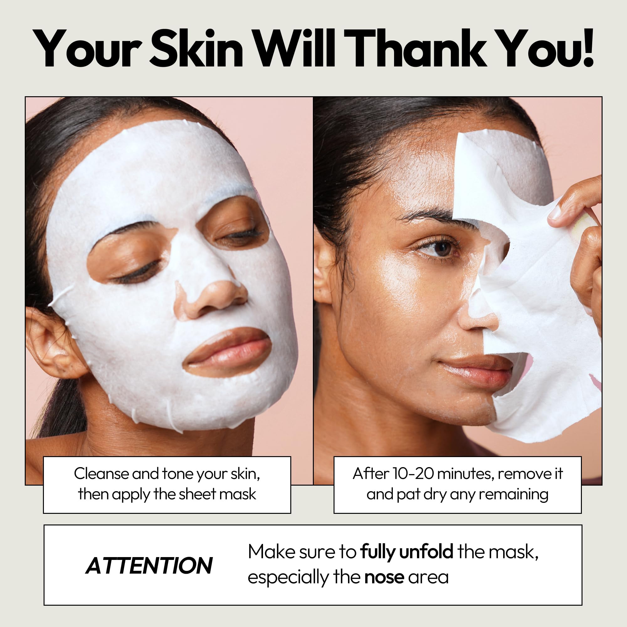 LAPCOS Pearl Sheet Mask, Daily Face Mask with Probiotics to Brighten and Clarify Skin, Korean Beauty Favorite, 5-Pack