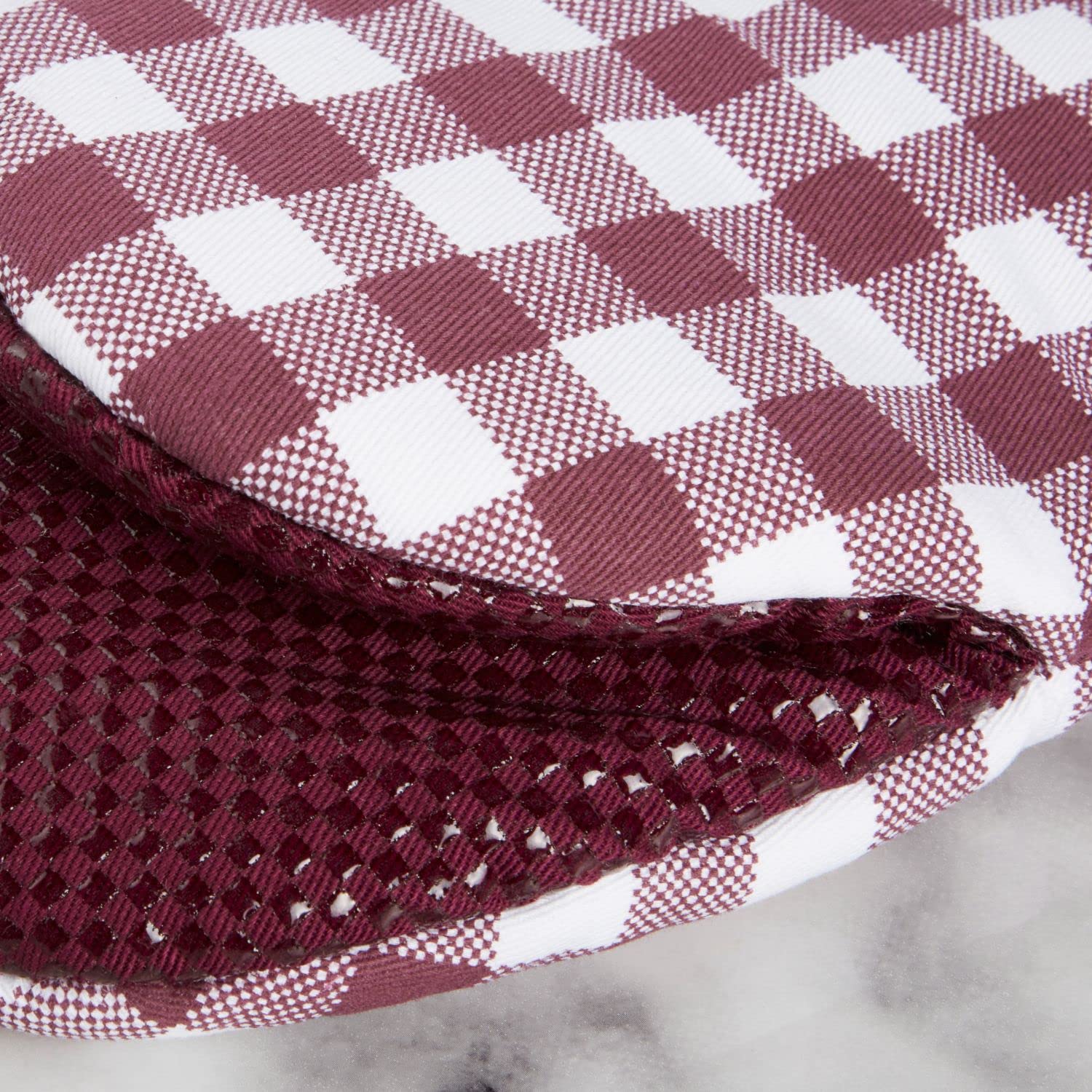 KitchenAid Gingham Mini Oven Mitt 2-Pack Set, Milkshake Tan, 5.5"x8"