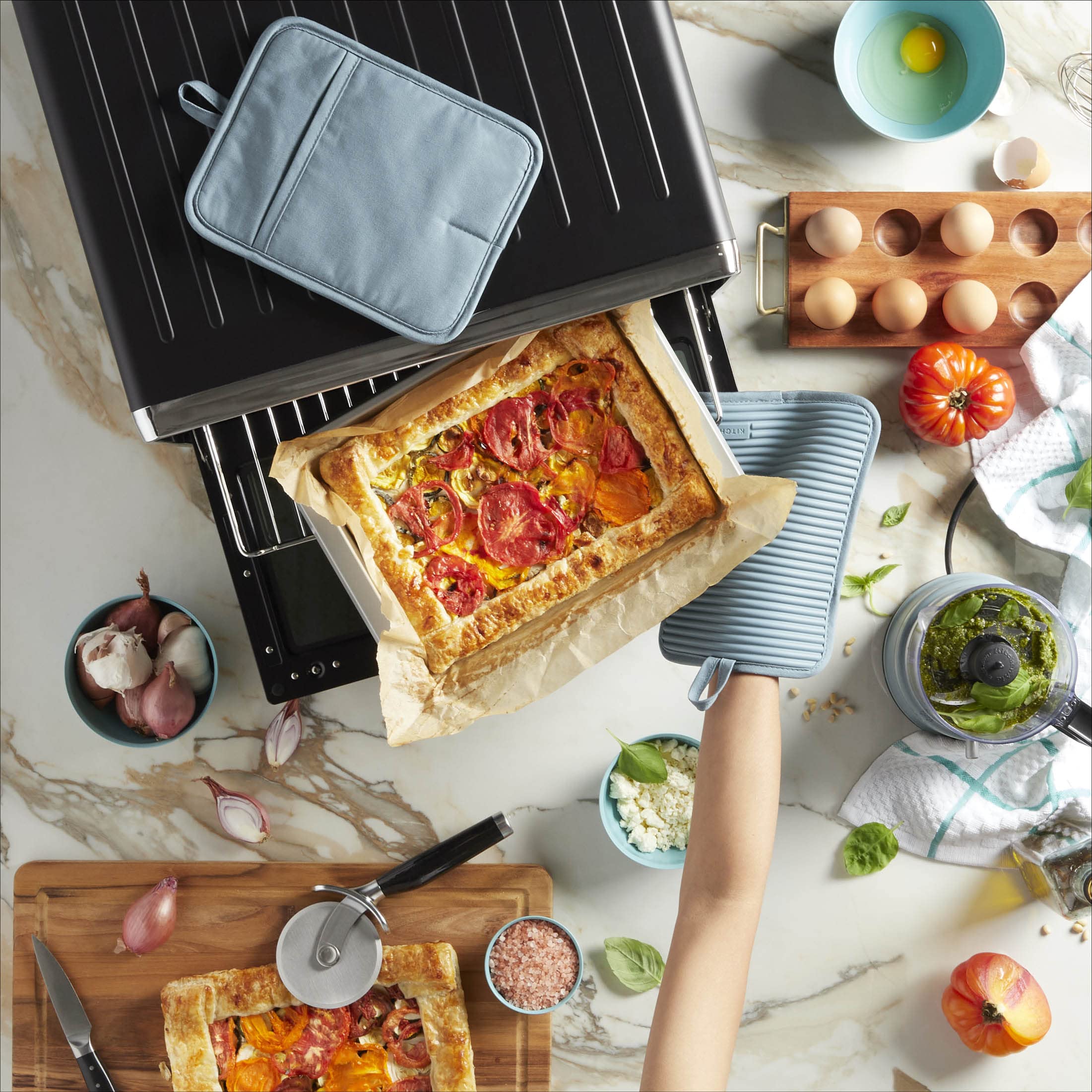 KitchenAid Ribbed Soft Silicone Water Resistant Pot Holder Set, Milkshake , 2 Piece Set, 7"x9"