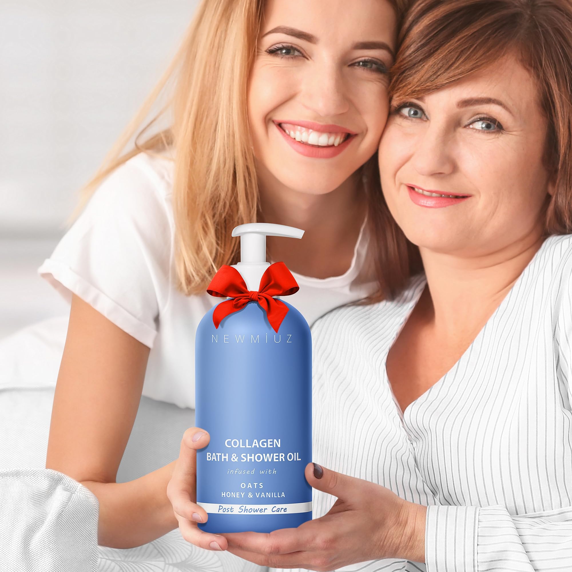 Collagen Shower Oil Body Wash - Natural Post Shower Care For Dry Skin in Shower Cleansing & Softening Moisturizing lotion Body & Legs Non Greasy Oatmeal Honey Vanilla Spa Self Care Spa Gift 10 Fl. Oz