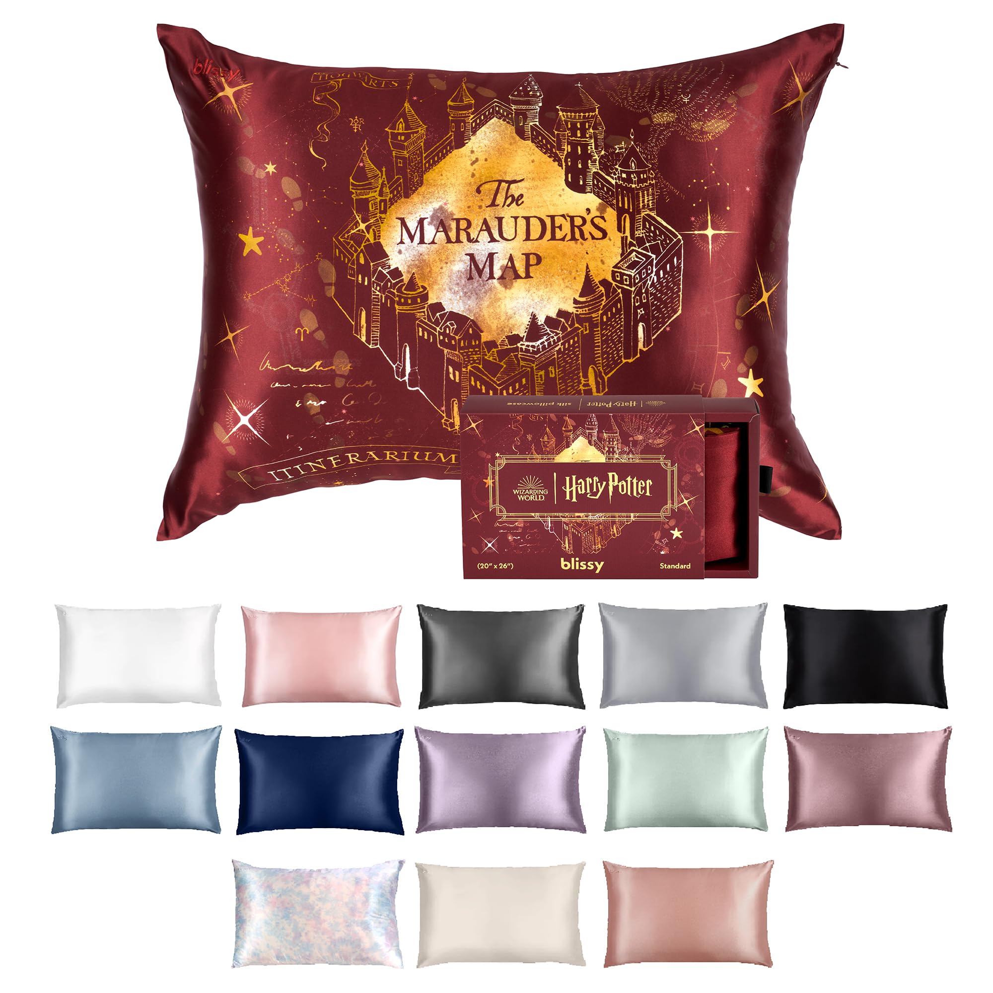 Blissy Silk Pillowcase - 100% Pure Mulberry Silk - 22 Momme 6A High-Grade Fibers - Silk Pillow Cover for Hair & Skin - Regular, Queen & King with Hidden Zipper (Standard,Blissy White)