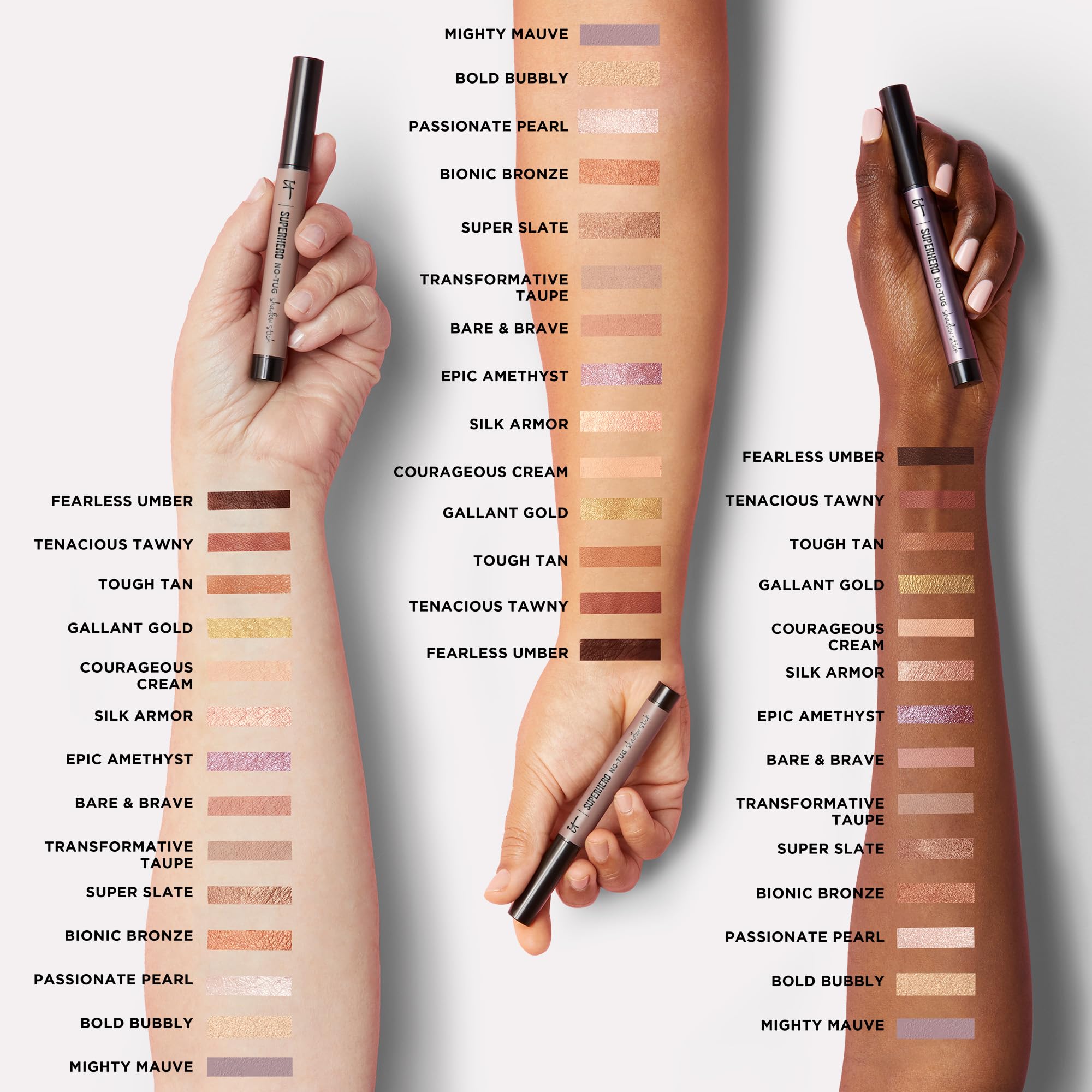 IT Cosmetics Superhero No-Tug Waterproof Eyeshadow Stick - Longwear Blendable Cream with Built-In Primer Suitable for Sensitive Eyes 0.05 oz