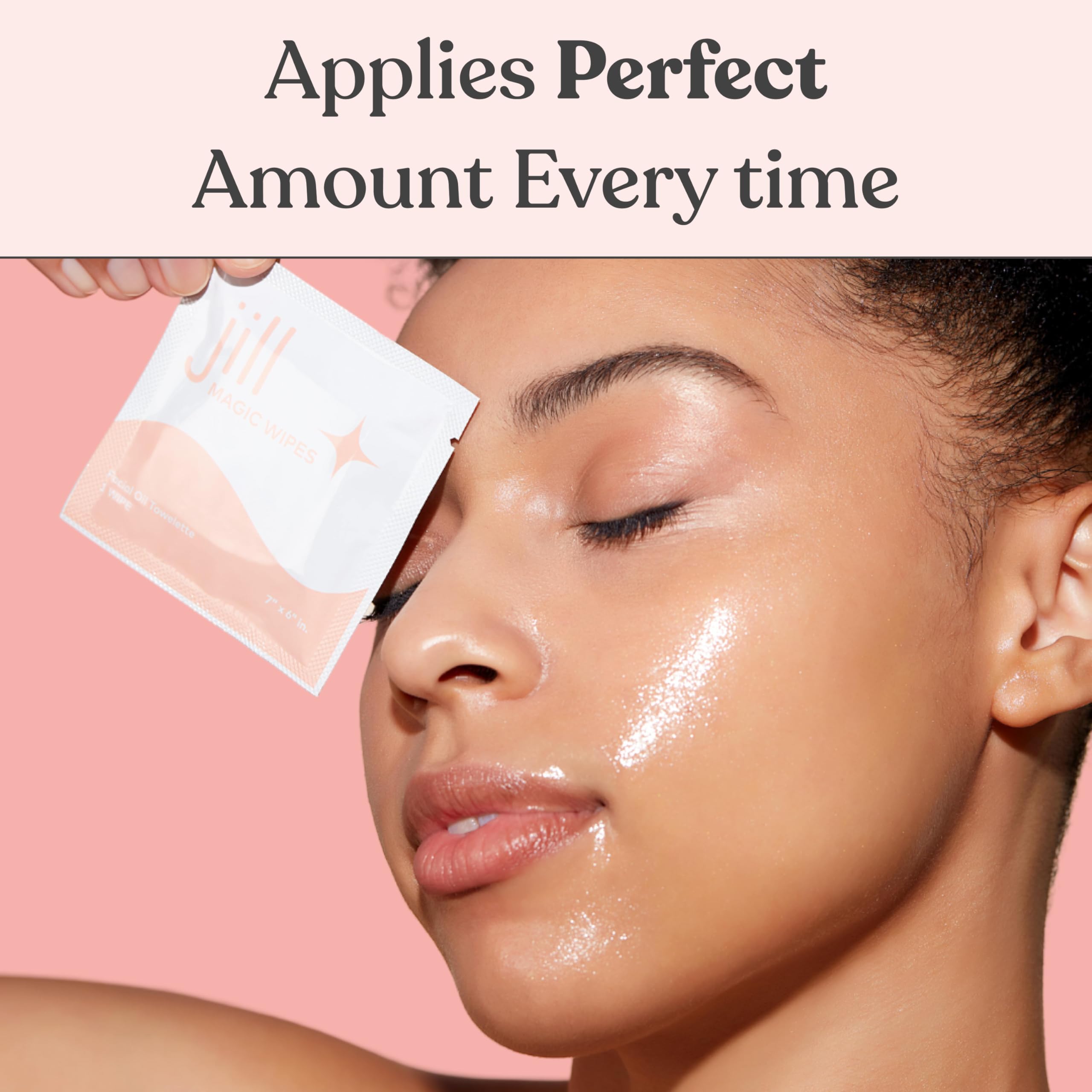 Jill Magic Wipes Pre Shave Dermaplane Oil Wipes for Face 6 Pack | Step 1 to Dermaplane Kit by Jill | Vitamin E, Squalane, Argan & Rosehip Oil