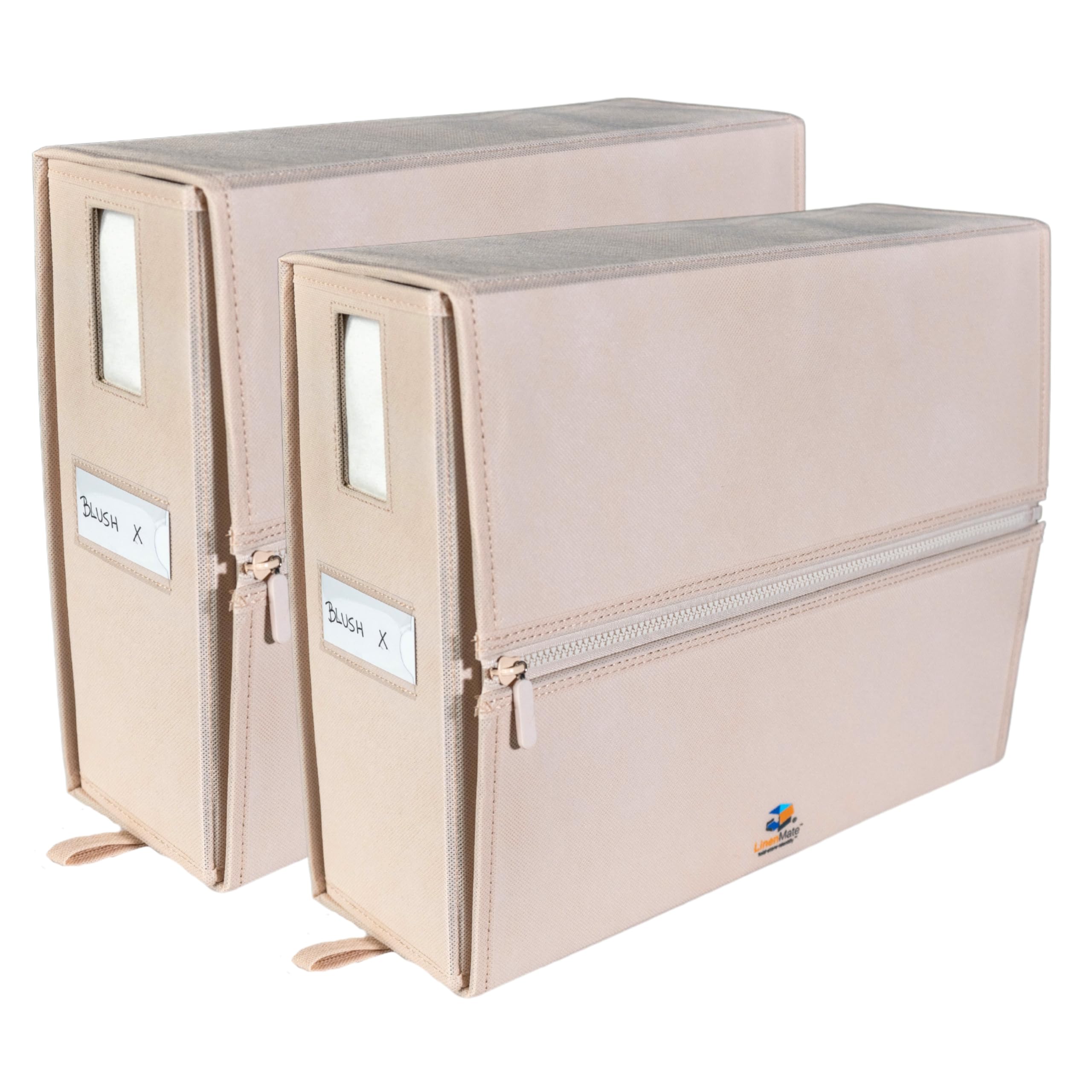 The Original Linen Storage Container, 2-Pack (Queen/King Size, Ivory)