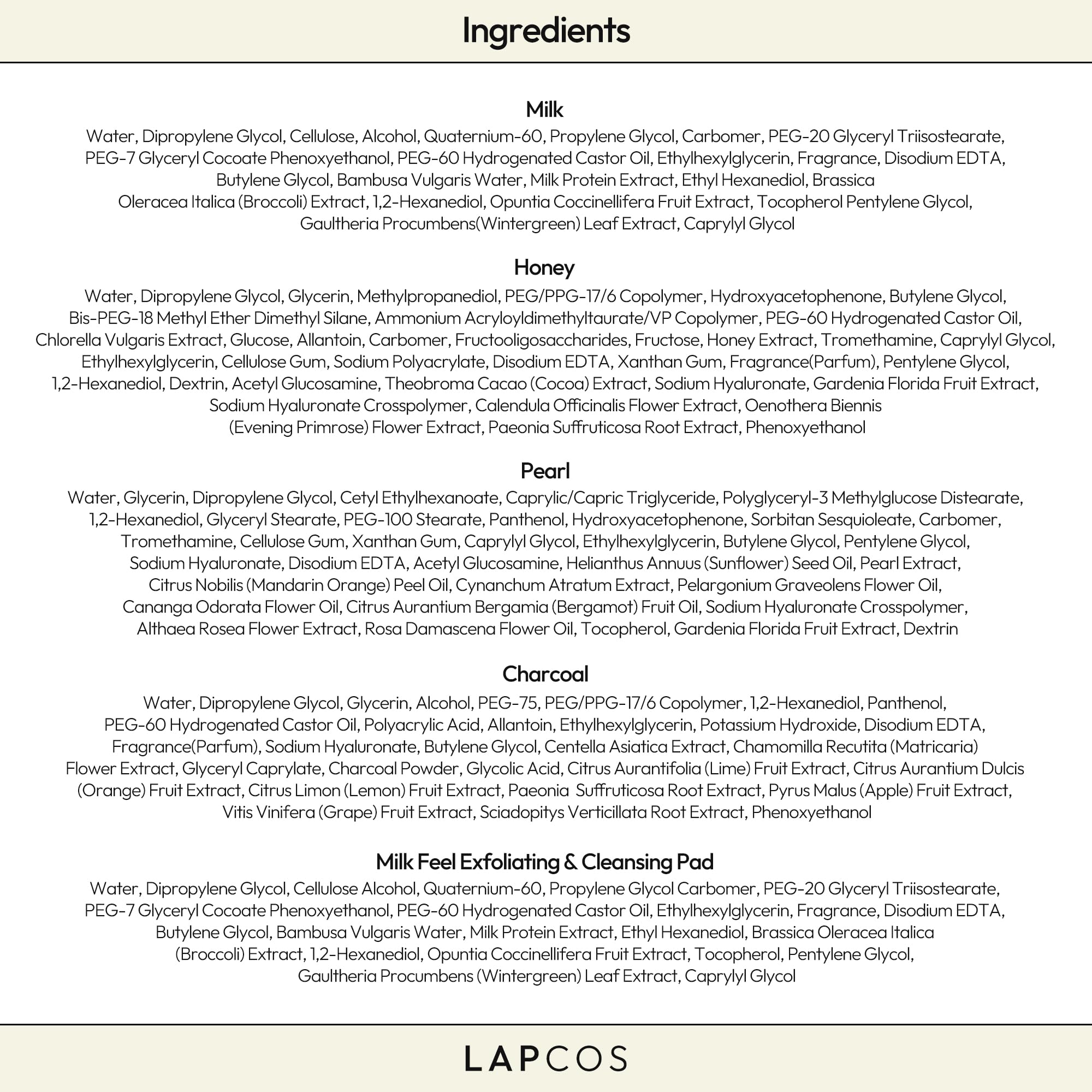 LAPCOS Pearl Sheet Mask, Daily Face Mask with Probiotics to Brighten and Clarify Skin, Korean Beauty Favorite, 5-Pack