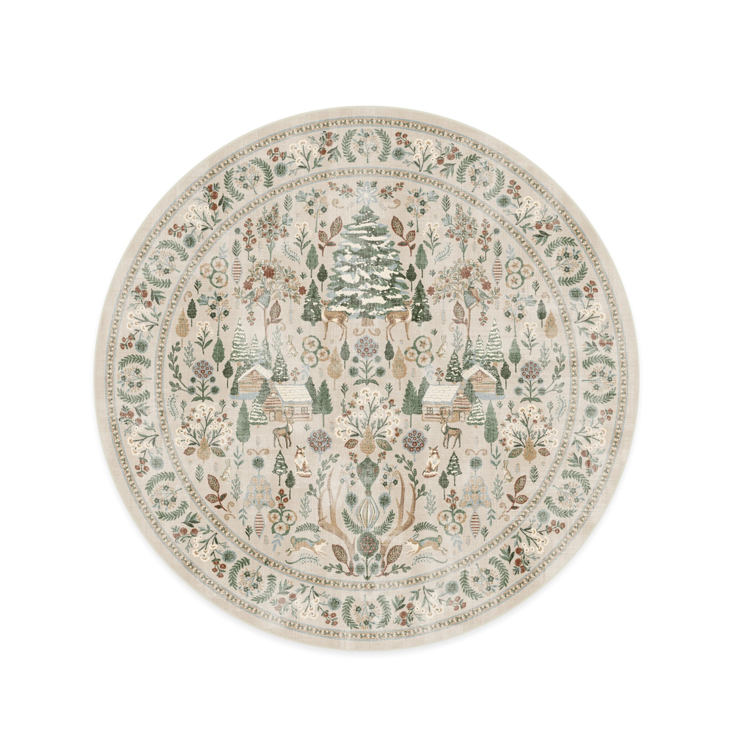 RUGGABLE Winter Plaid Washable Rug - Perfect Holiday Area Rug for Living Room Bedroom Kitchen - Pet & Child Friendly - Stain & Water Resistant - Dress Stewart Tartan Plaid 3&