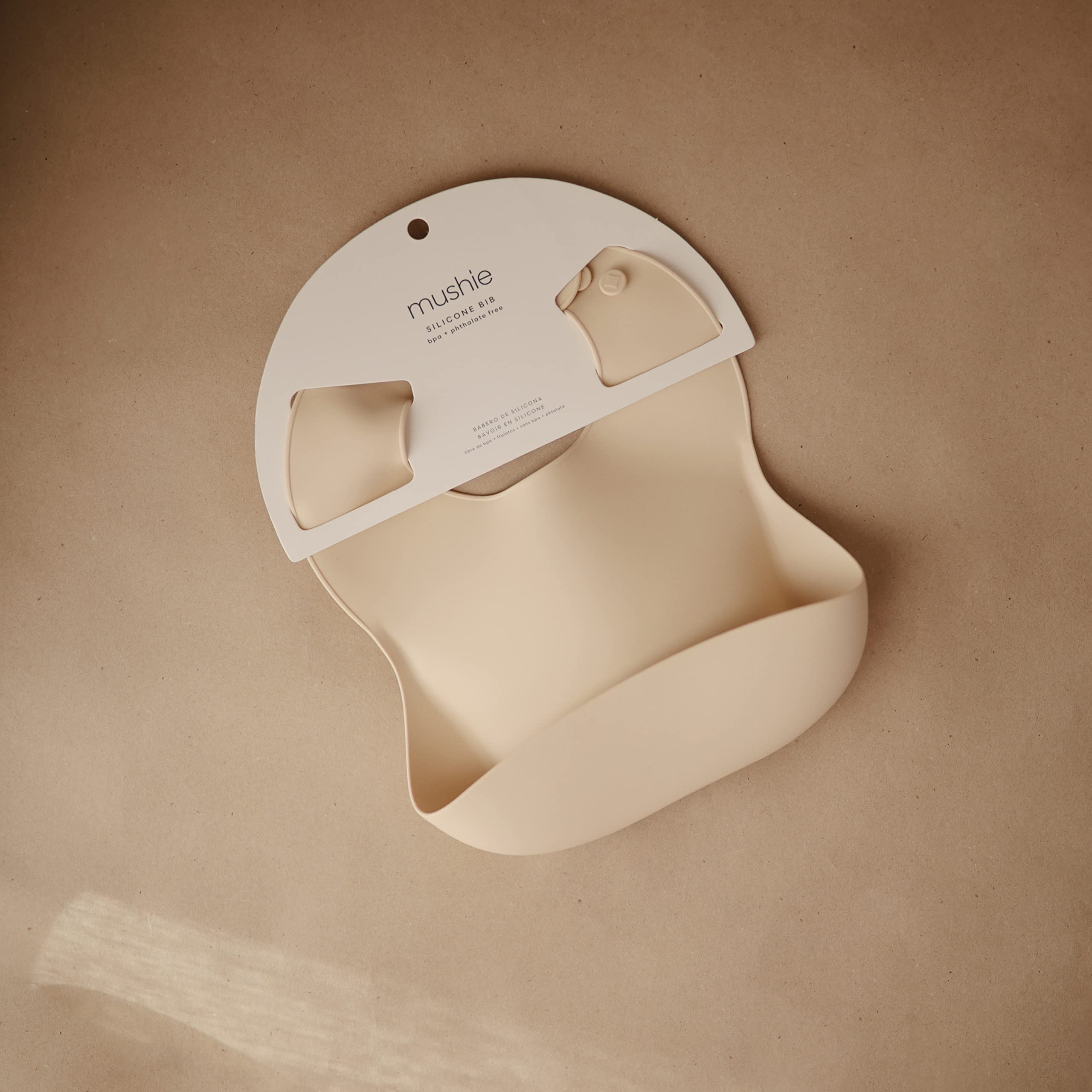 mushie Silicone Baby Bib | Adjustable Fit Waterproof Bibs (Whales)