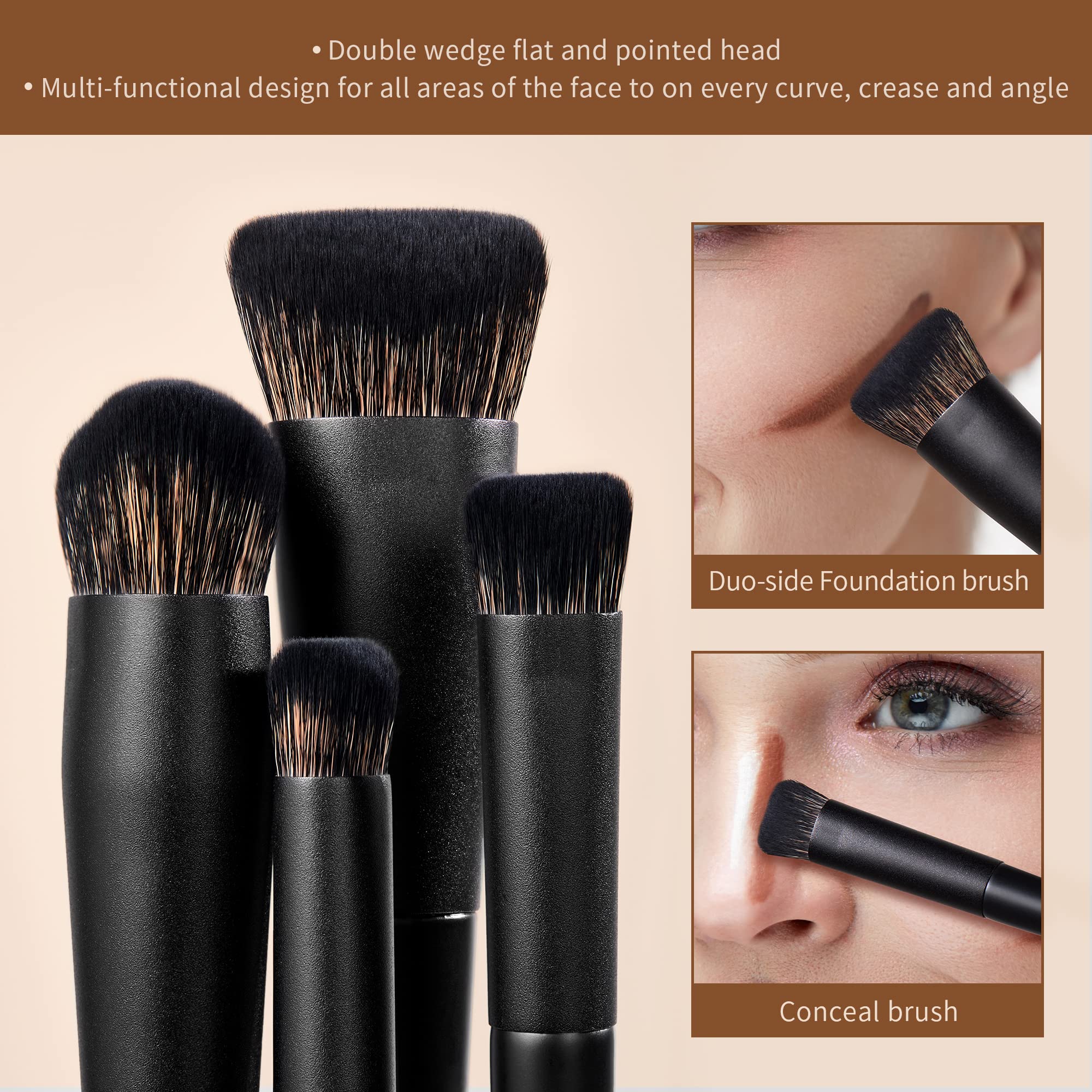 Jessup Makeup Brushes 14Pcs Makeup Brush Set Premium Synthetic Powder Foundation Contour Blush Concealer Eye Shadow Blending Liner Make Up Brush Kit Light Grey T329