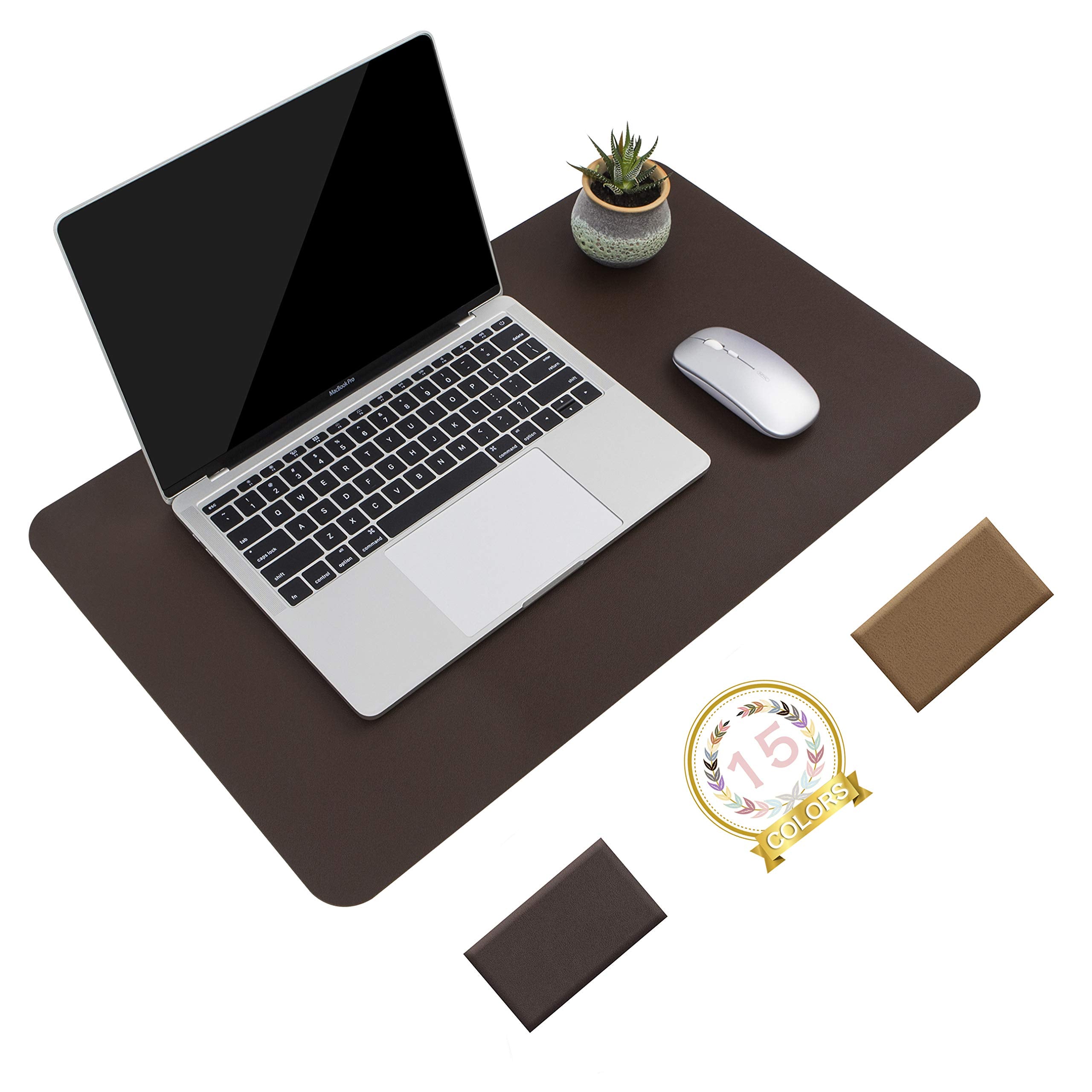 Non-Slip Desk Pad,Mouse Pad,Waterproof PVC Leather Desk Table Protector,Ultra Thin Large Desk Blotter, Easy Clean Laptop Desk Writing Mat for Office Work/Home/Decor(Pink, 23.6" x 13.7")