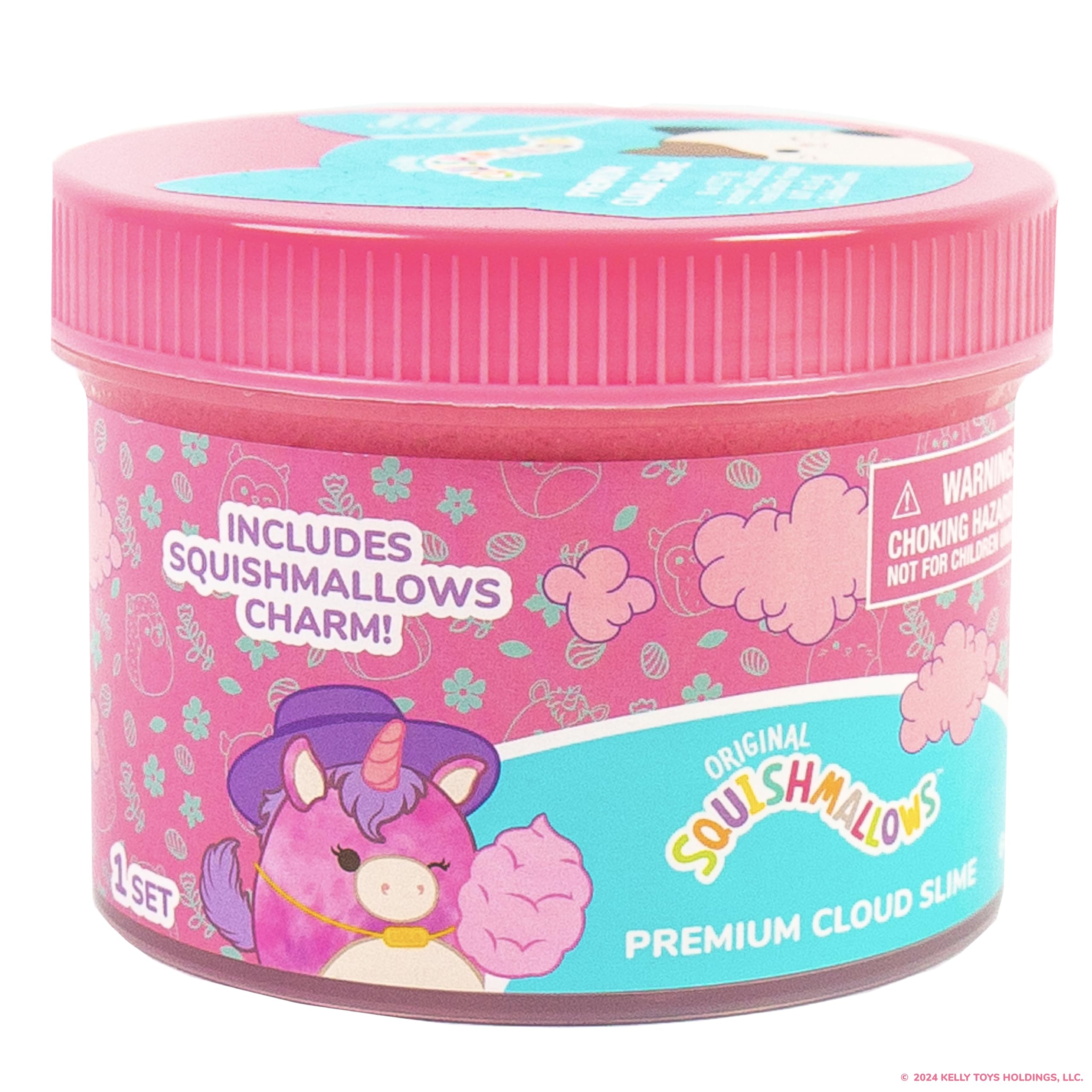 Original Squishmallows Winston The Owl Premium Scented Slime, Blue Raspberry Scented, 8 oz. Slime, 2 Fun Slime Add Ins, Pre-Made Slime for Kids, Great 6 Year Old Toys, Super Soft Squishy Toy