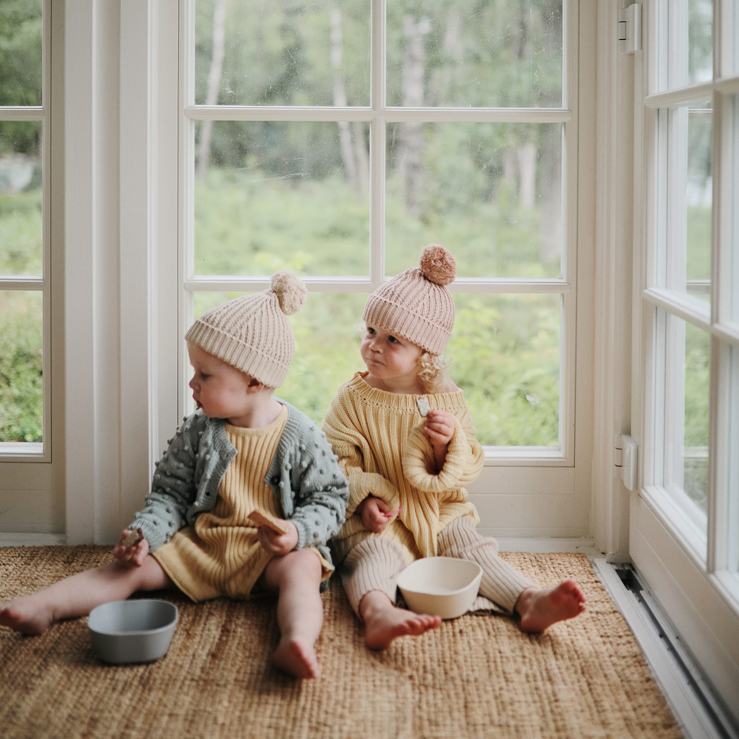 mushie Flatware Fork and Spoon Set for Kids | Made in Denmark (Sage)