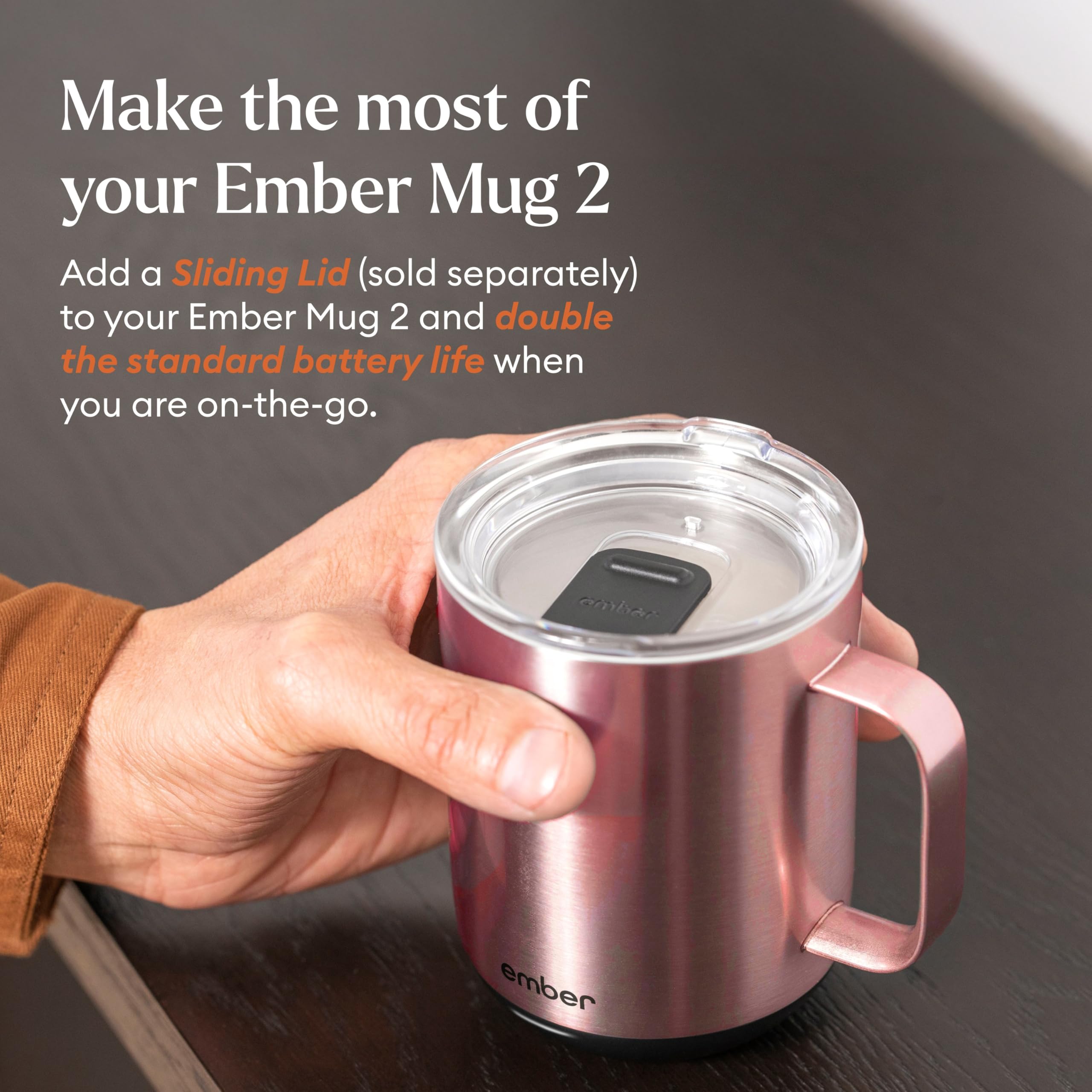 Ember Temperature Control Smart Mug 2, 14 Oz, App-Controlled Heated Coffee Mug with 80 Min Battery Life and Improved Design, White