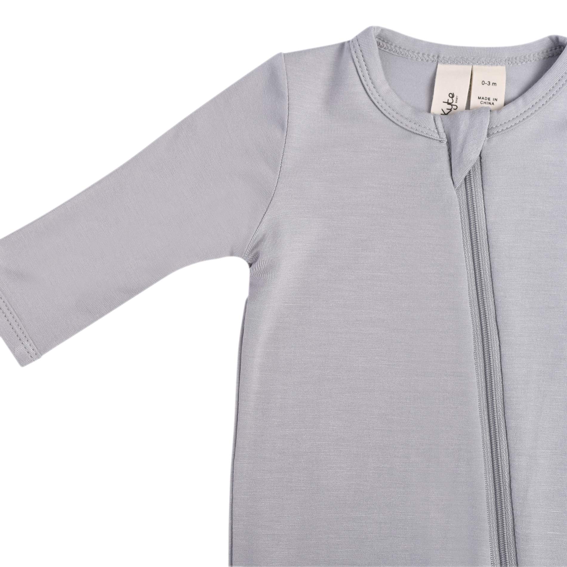 KYTE BABY Unisex Zipper Closure Footies, Rayon Made From Bamboo, 0-24 Months