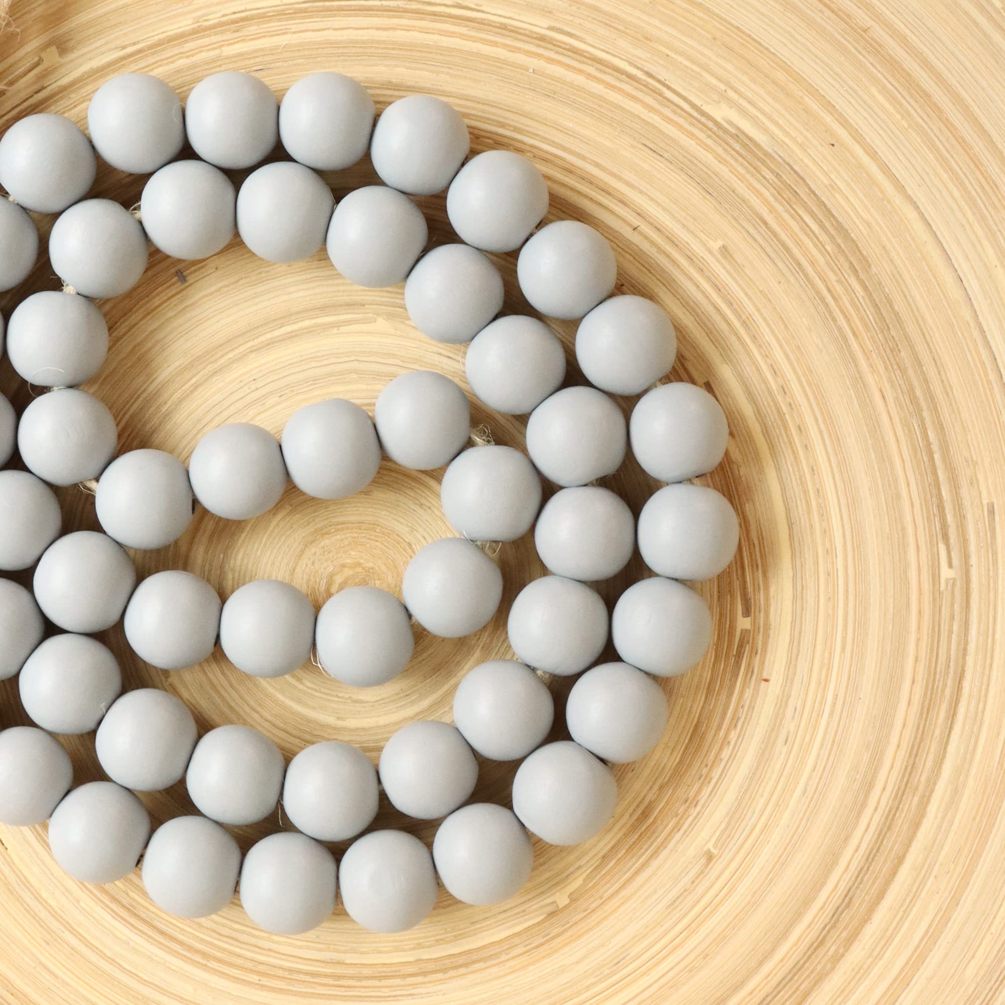 Meplait 39in Wood Bead Garland Farmhouse with Tassels,Versatile Prayer Beads Boho Chic Wall Hanging Home Decor (Purple)