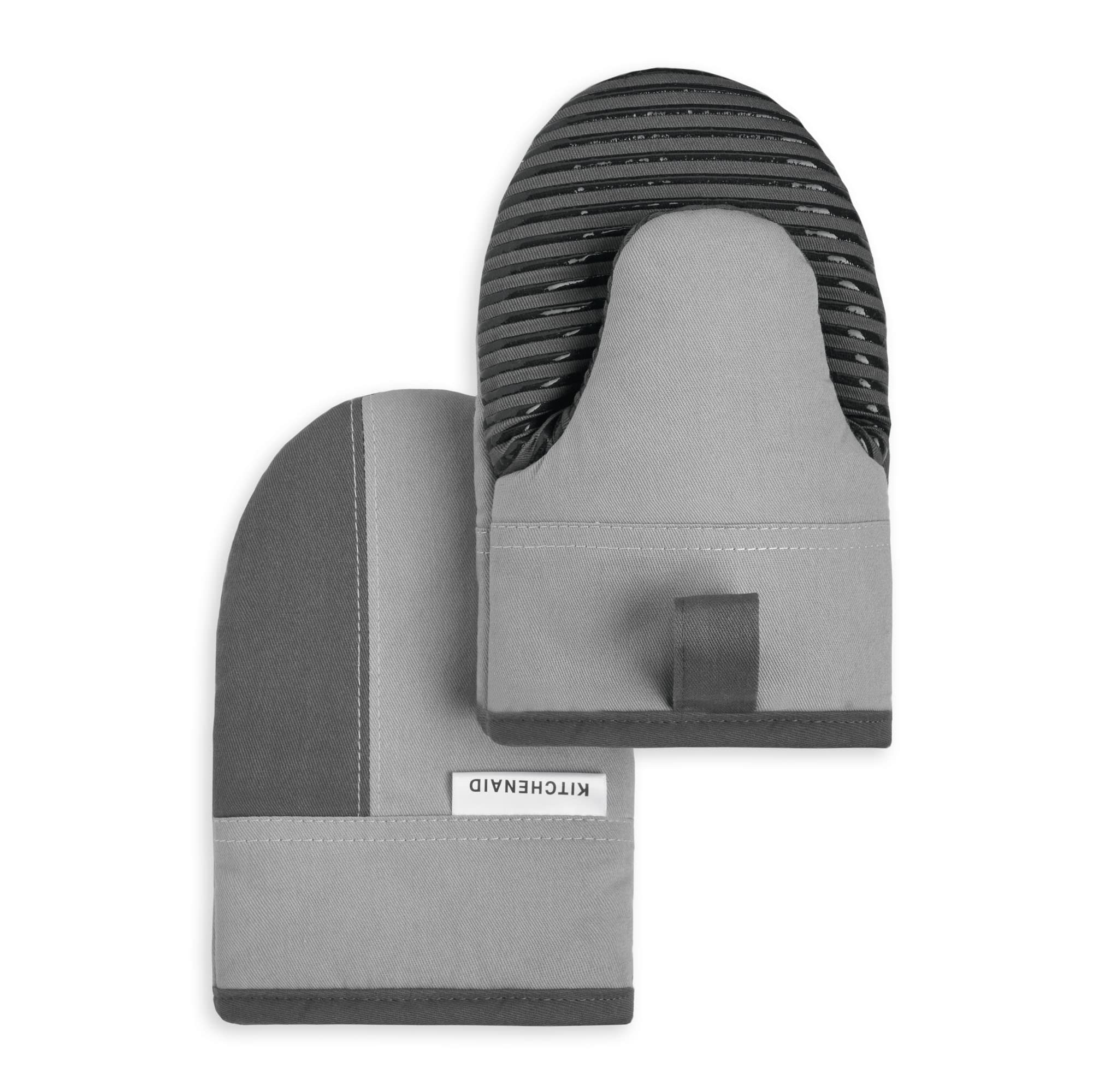 KitchenAid Beacon Two-Tone Non-Slip Mini Oven Mitt Set, Milkshake/Beige, 5.5"x8", 2 Piece