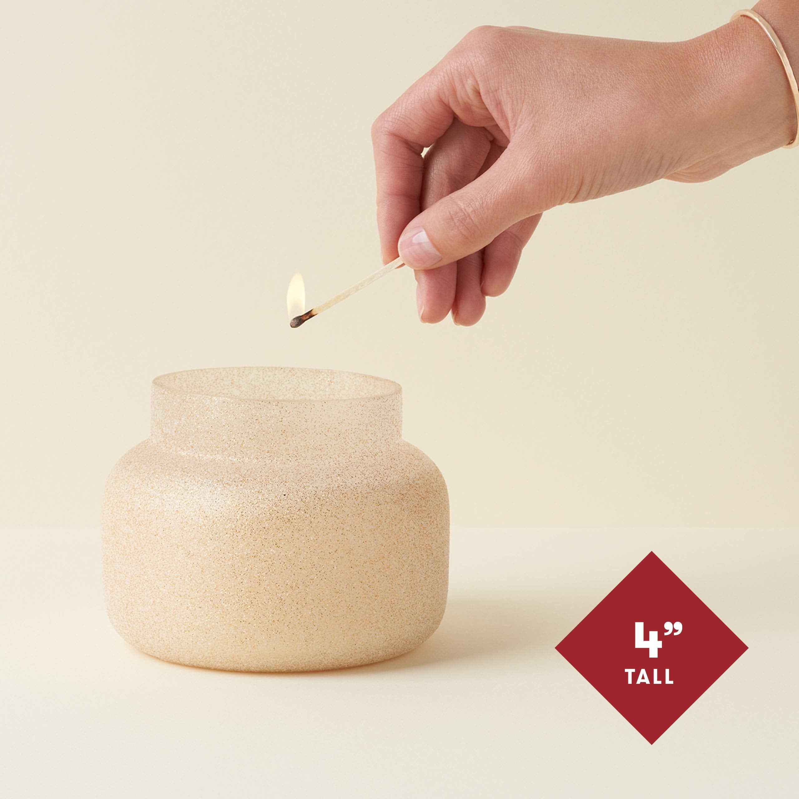 Capri Blue Tinsel & Spice Holiday Candle - Signature Glam Jar Candle - Juniper Berry, Cinnamon & Vanilla Scented Candles - Soy Wax Blend - Christmas Decor - Maroon Glitter Candle Holder (19 oz)