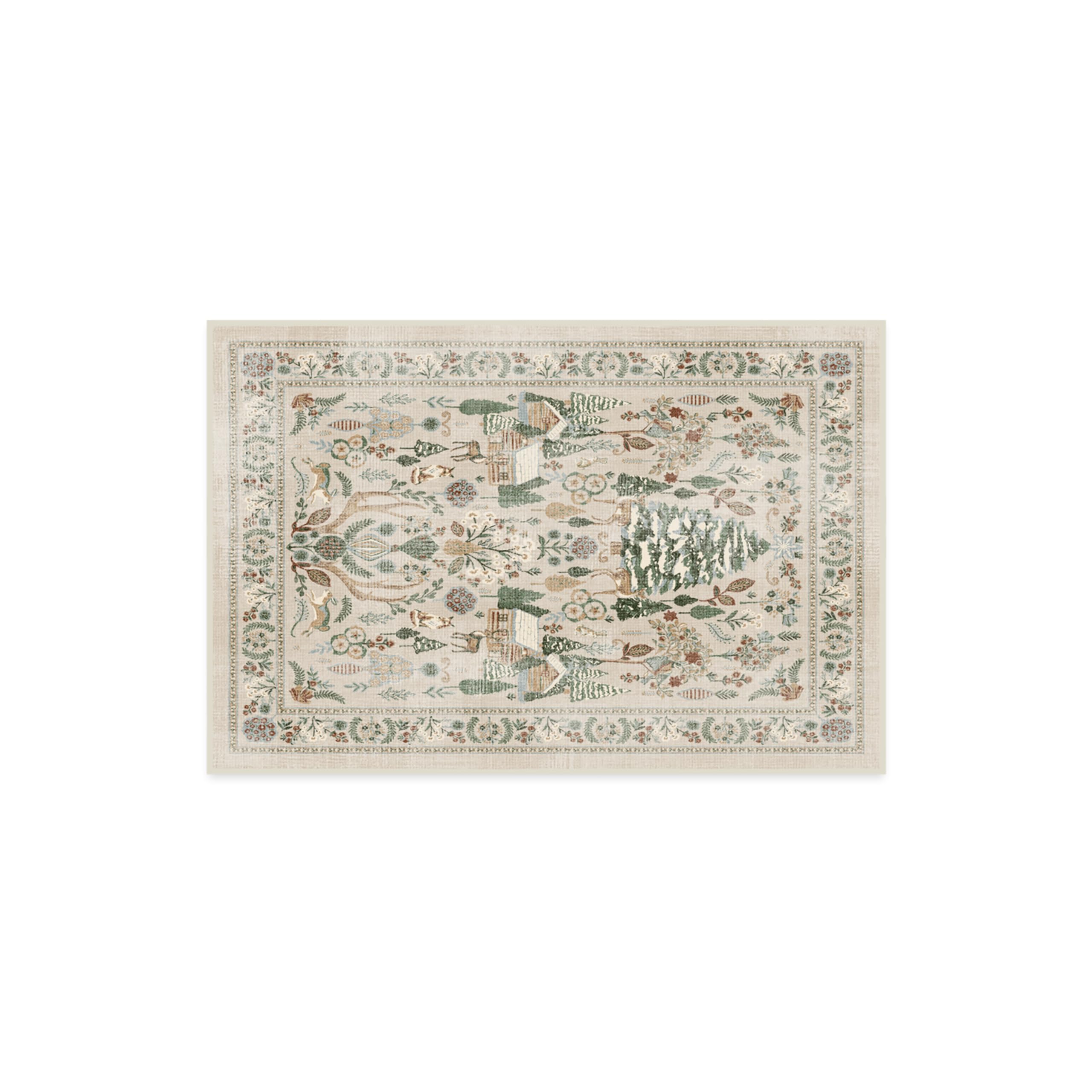 RUGGABLE Winter Plaid Washable Rug - Perfect Holiday Area Rug for Living Room Bedroom Kitchen - Pet & Child Friendly - Stain & Water Resistant - Dress Stewart Tartan Plaid 3&