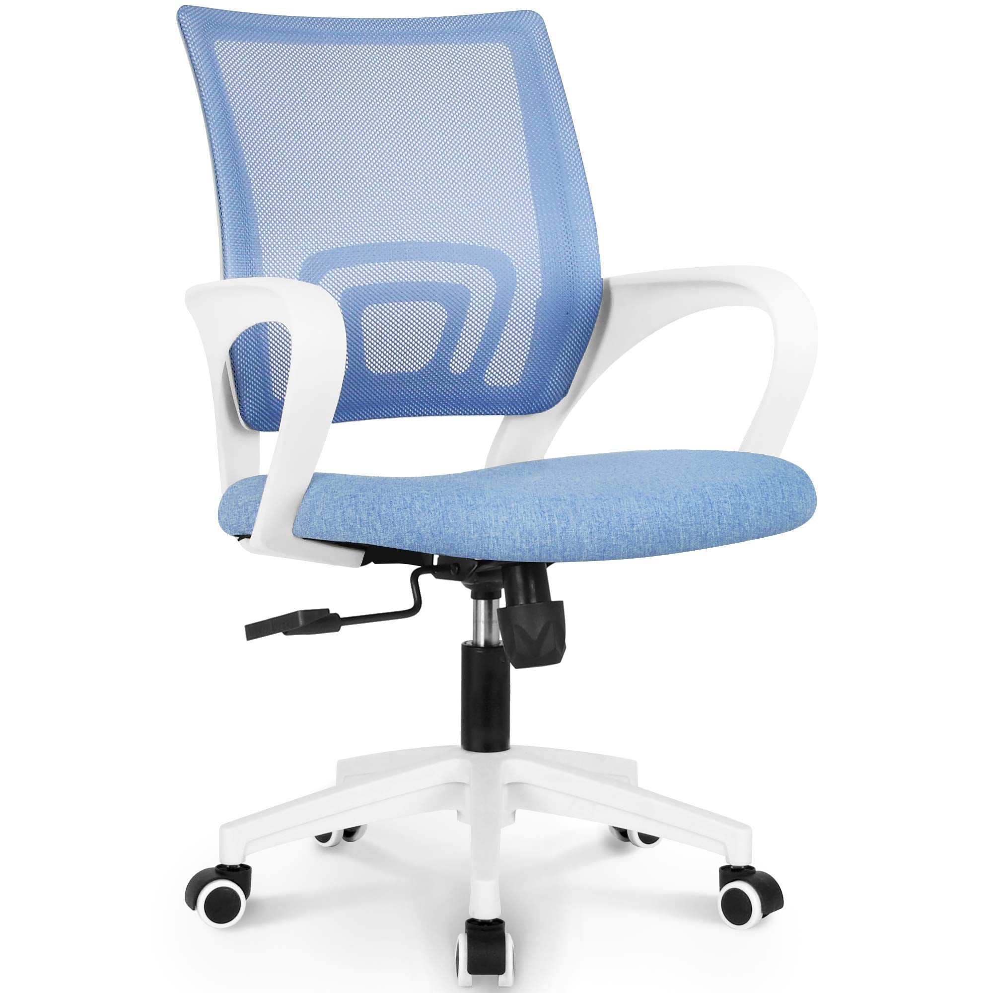 NEO CHAIR Office Chair Computer Desk Chair Gaming Ergonomic Mid Back Cushion Lumbar Support with Comfy Mesh Adjustable Swivel Rolling Home (Beige)