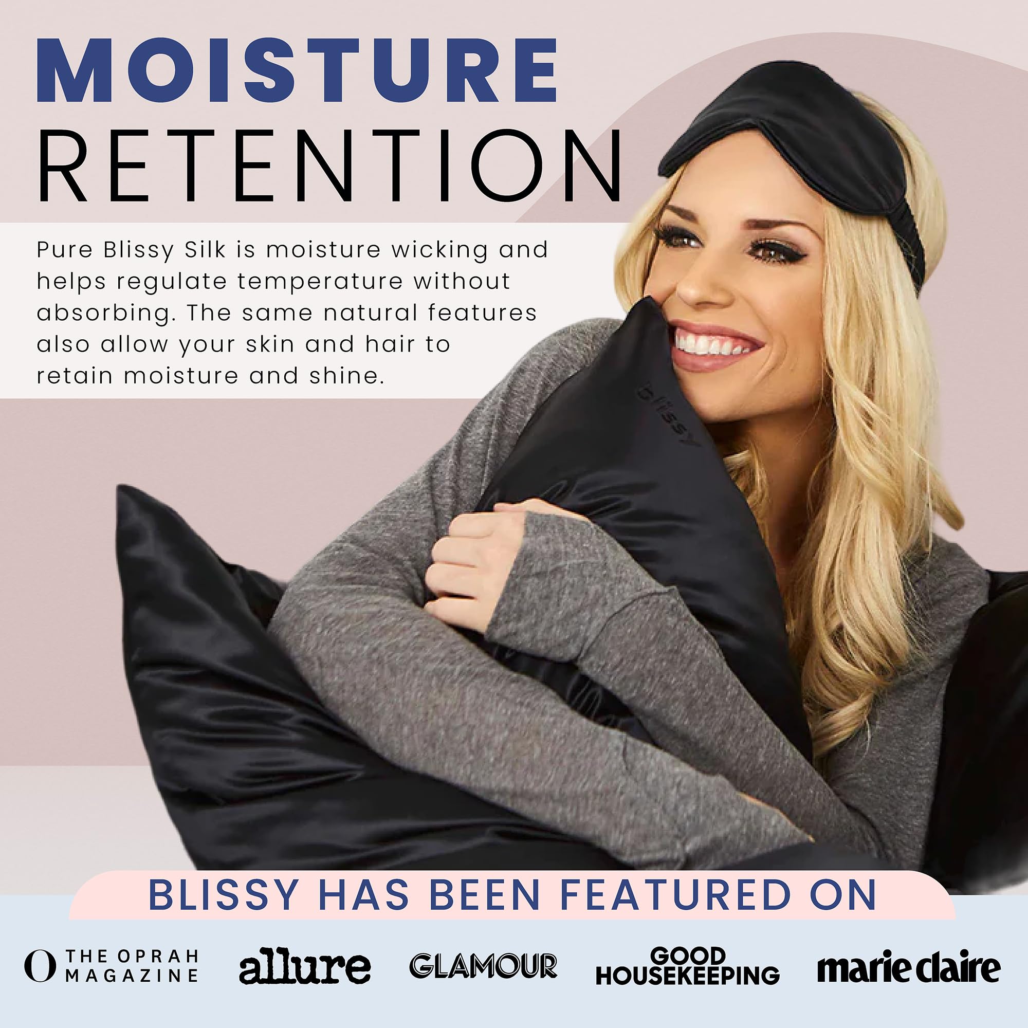 Blissy Silk Sleep Mask - Silk Eye Sleeping Mask for Women & Men for Total Blackout - 100% Pure Mulberry Silk, 22 Momme 6a Fibers - Blindfold Silk Sleep Mask Side Sleeper Eye Cover (Plum)