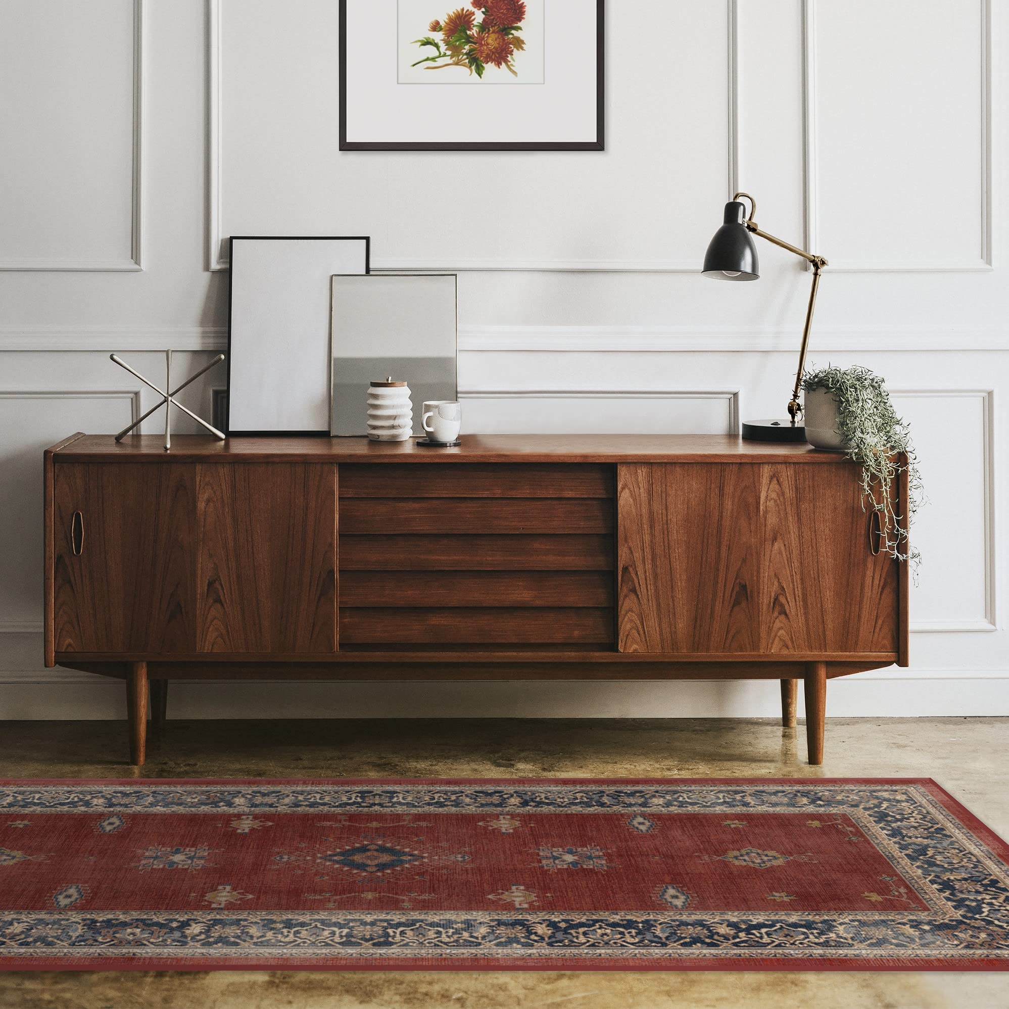 RUGGABLE – Verena Dark Wood – Machine Washable Runner Rug – Pet & Child Friendly – Stain & Water Resistant – Non-Slip – 2.5&