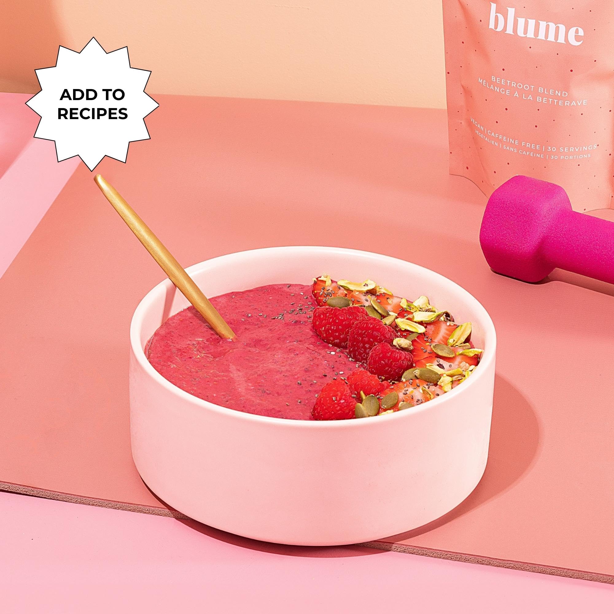 Blume Rose London Fog Latte with Zero Sugar or Caffeine - Certified Organic, Vegan and Gluten-Free - Tart Cherry & Rosehips blend rich Antioxidant & Vitamin to Ease Bloating and Boost Your Natural Glow - 30 Servings