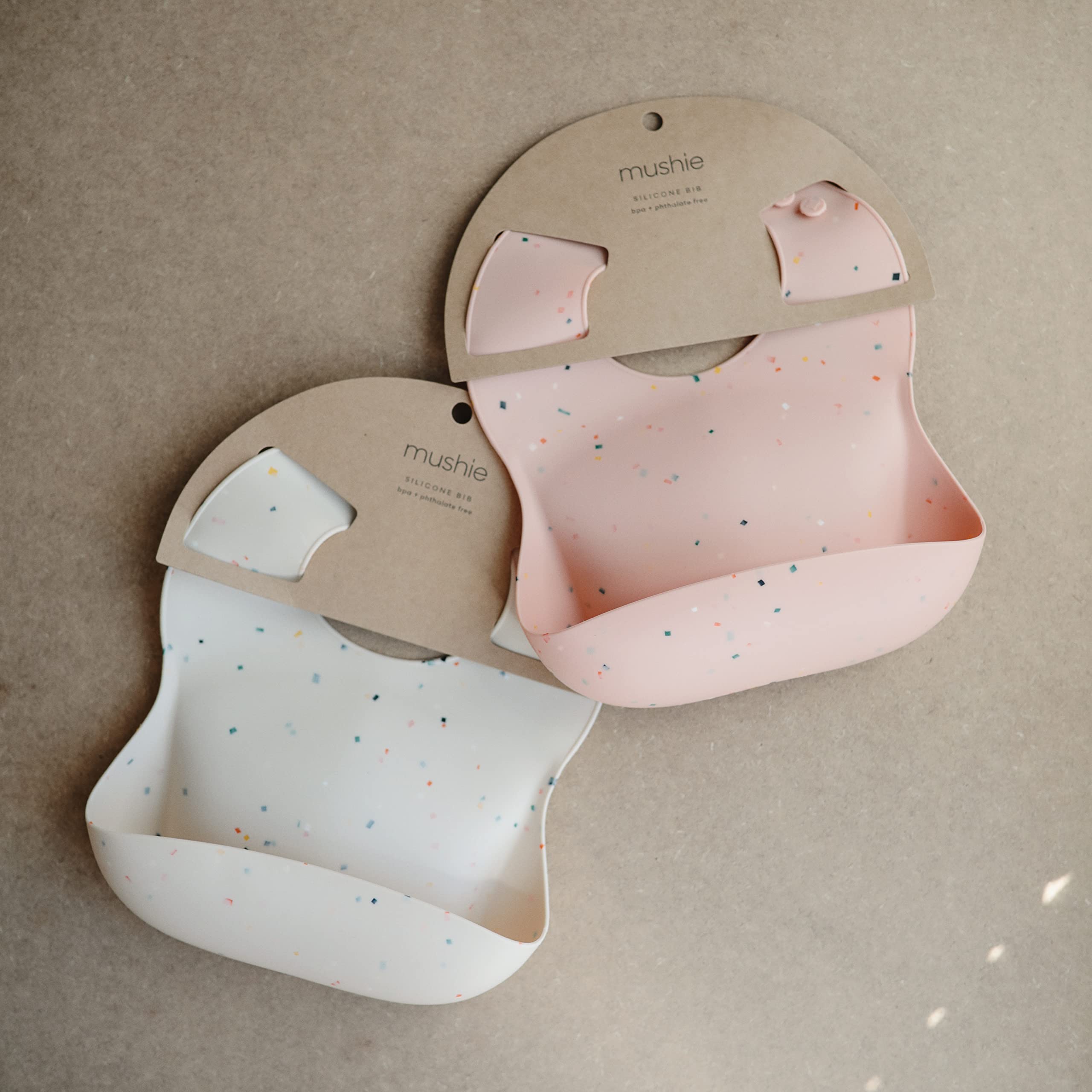mushie Silicone Baby Bib | Adjustable Fit Waterproof Bibs (Whales)