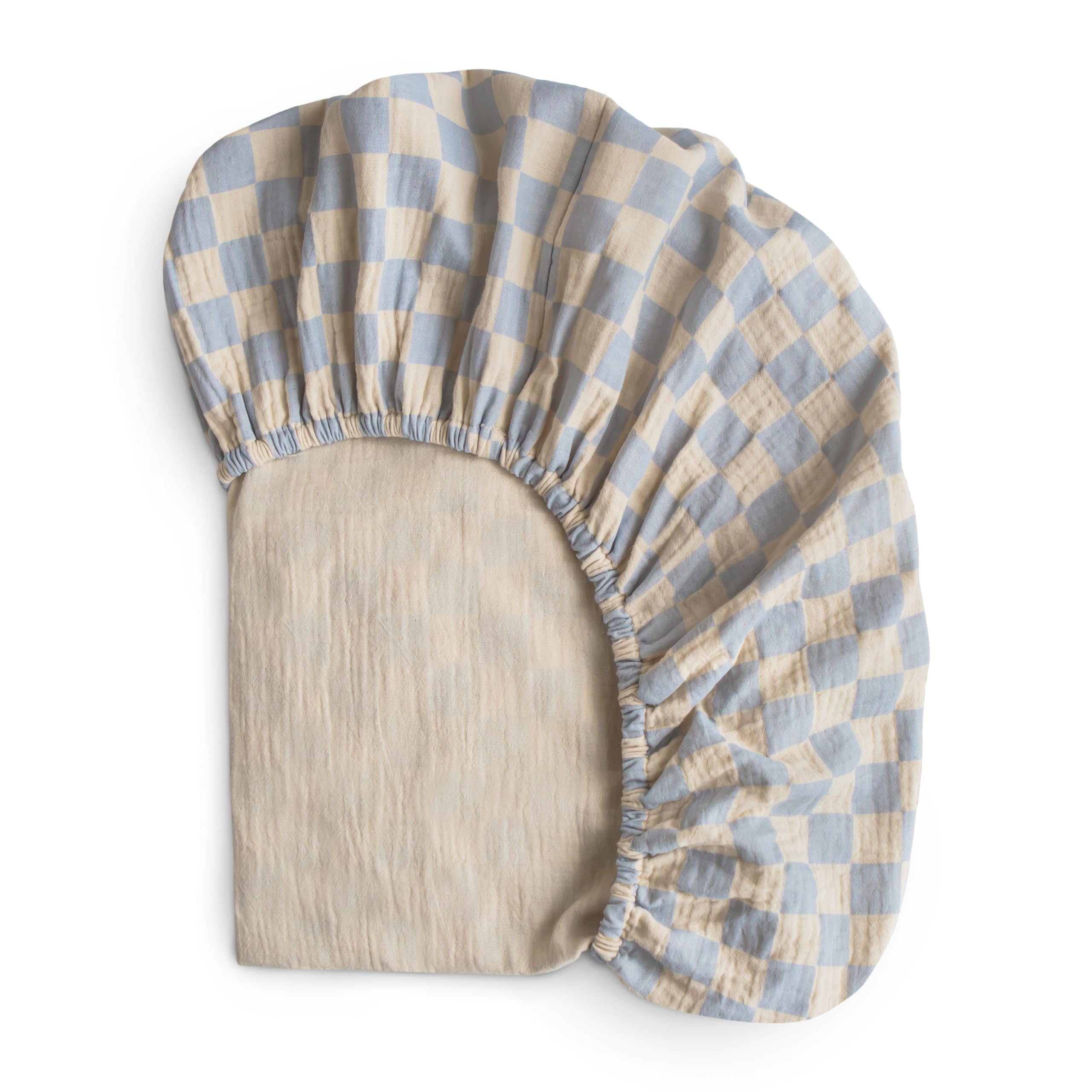 mushie Extra Soft Muslin Fitted Crib Sheet | 192 Thread Count | 28"x 52" (Fog)