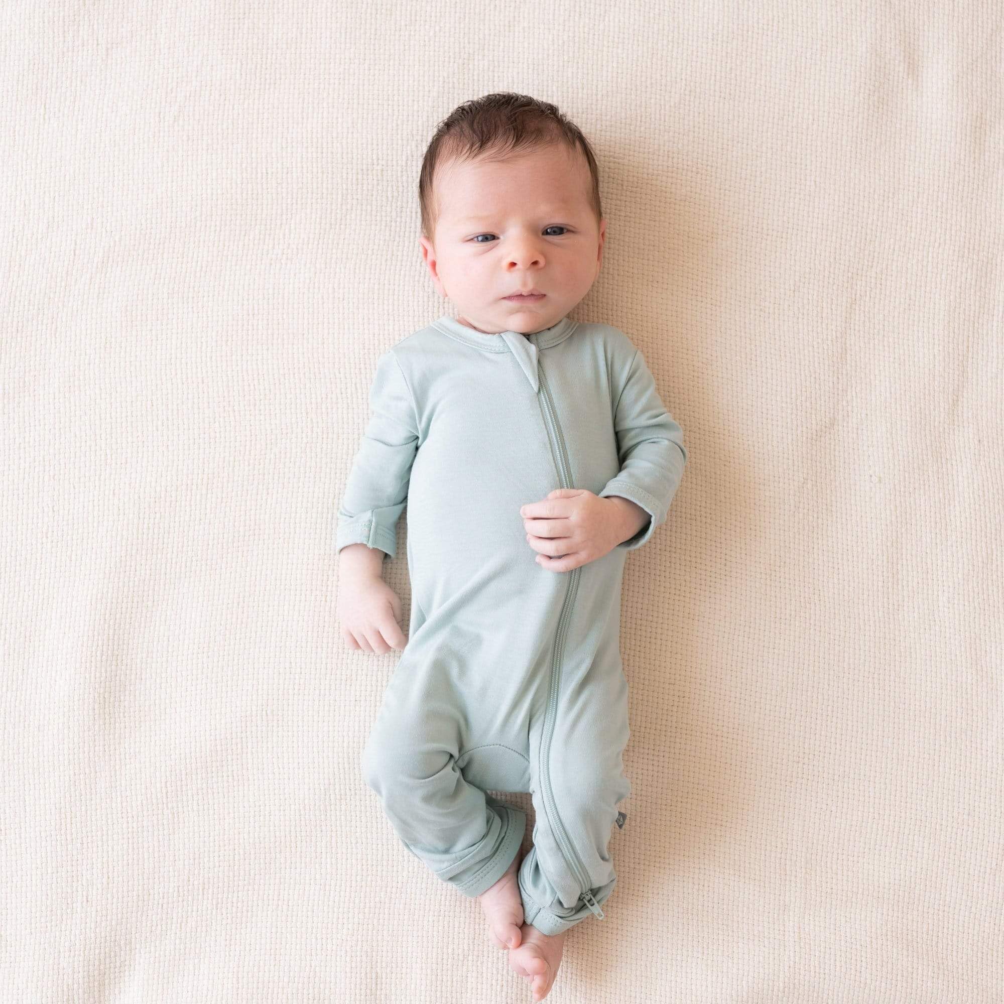 KYTE BABY Zippered Rompers, Unisex, Rayon Made from Bamboo (0-24 Months