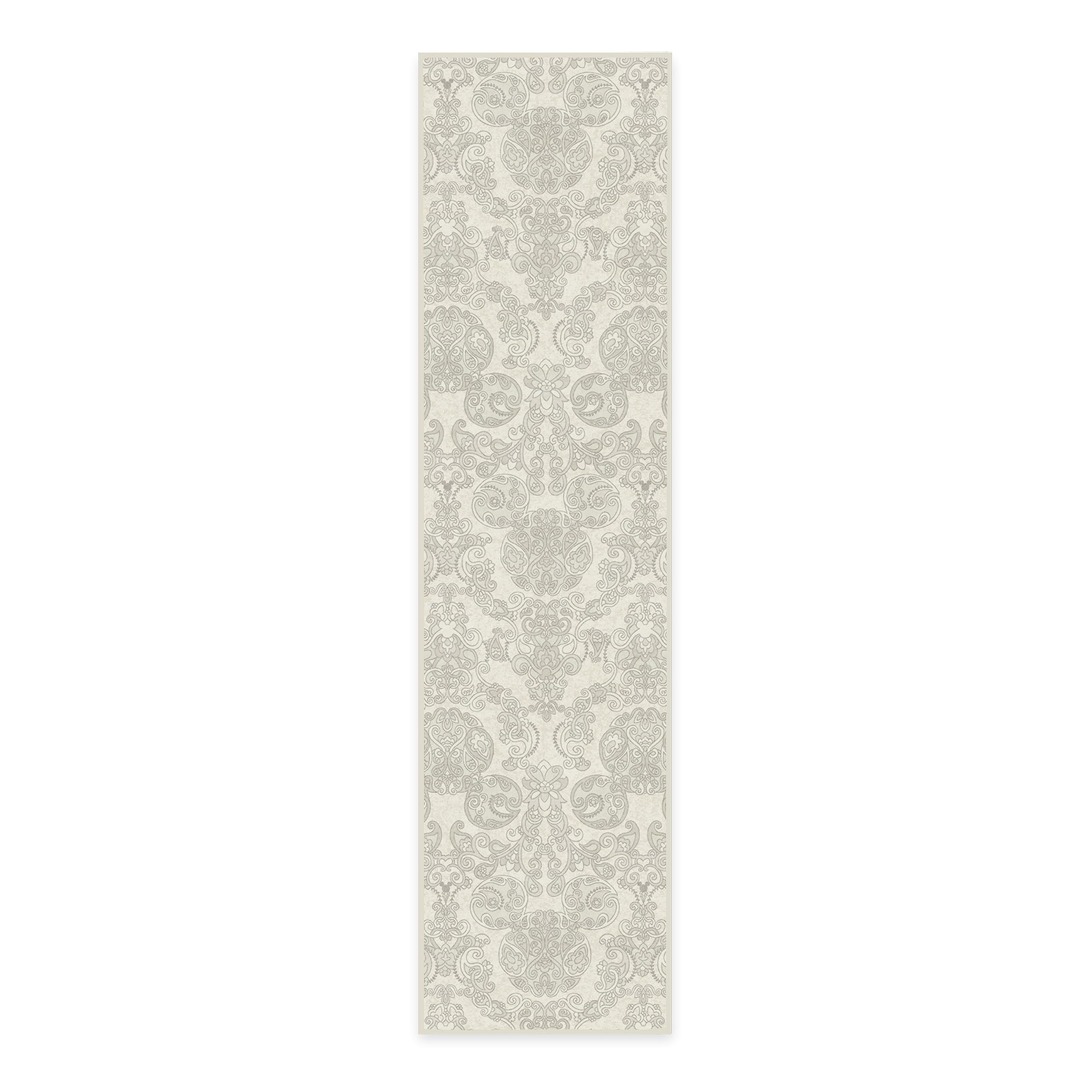 RUGGABLE Disney Traditional Mickey Mouse Washable Rug - Perfect Area Rug for Nursery Playroom Kids Room - Pet & Child Friendly - Stain & Water Resistant - Damask Grey 3&