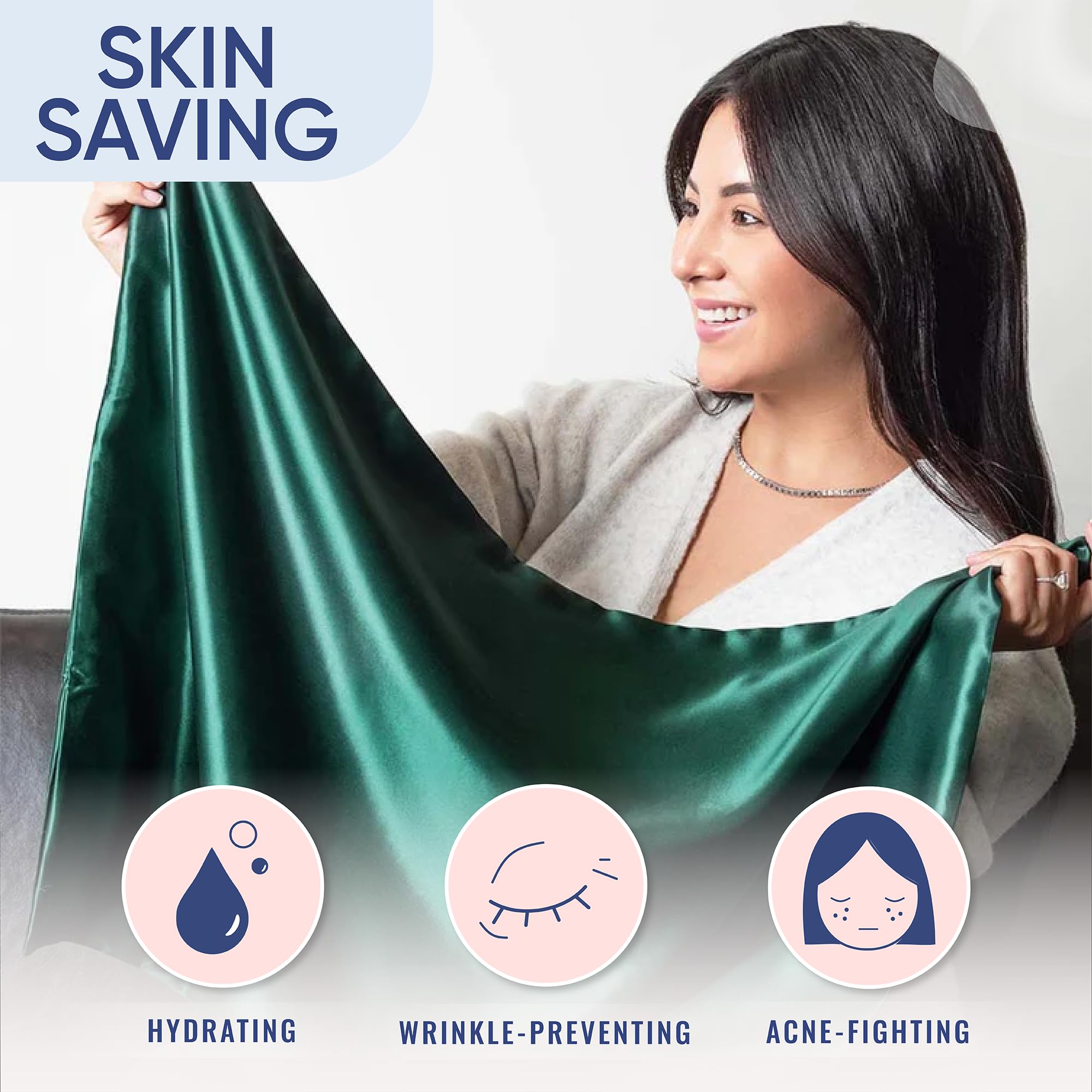 Blissy Silk Pillowcase - 100% Pure Mulberry Silk - 22 Momme 6A High-Grade Fibers - Silk Pillow Cover for Hair & Skin - Regular, Queen & King with Hidden Zipper (Queen, Champagne)