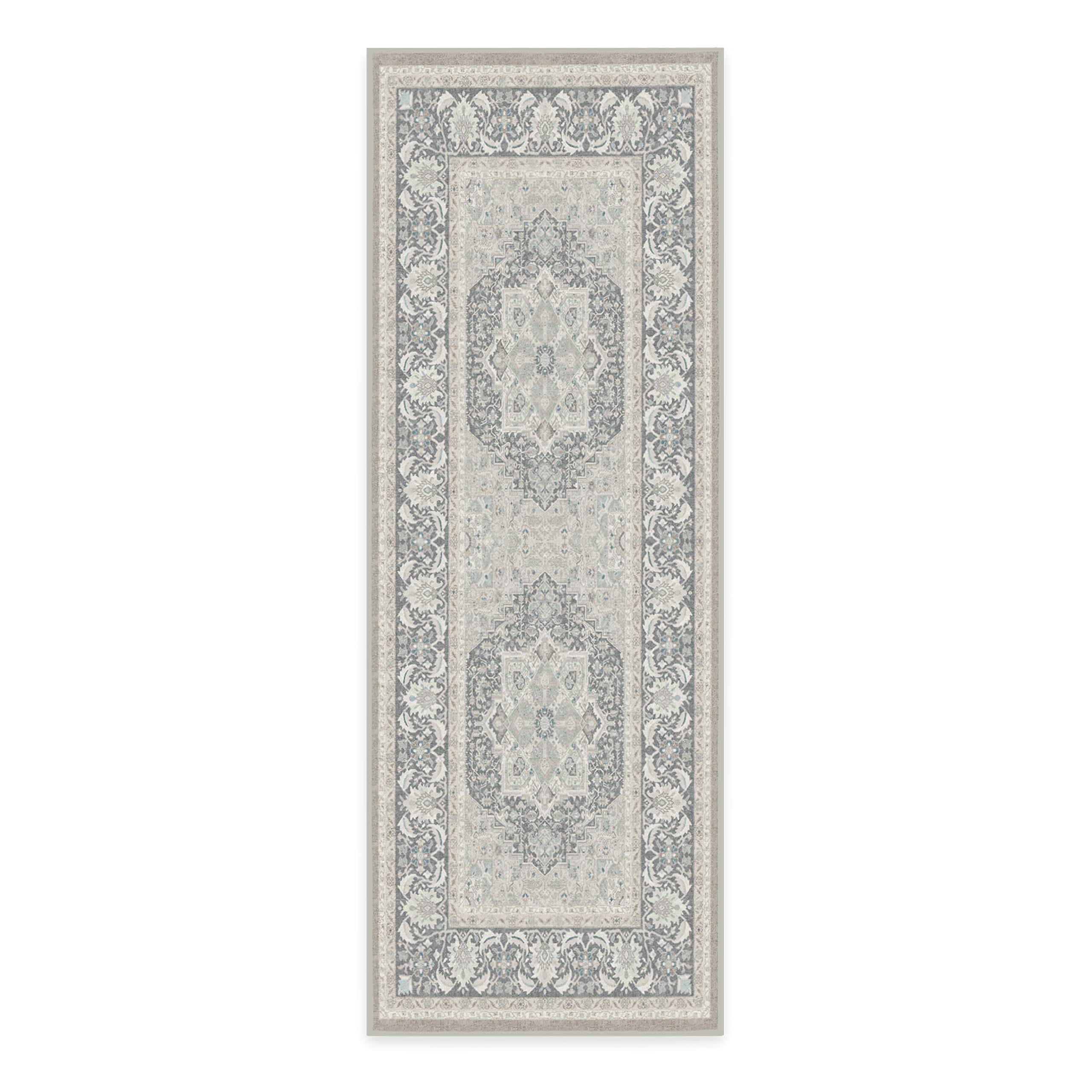 RUGGABLE Hendesi Heriz Washable Rug - Perfect Antique Vintage Area Rug for Living Room Bedroom Kitchen - Pet & Child Friendly - Stain & Water Resistant, Non-Slip - Abalone 2&
