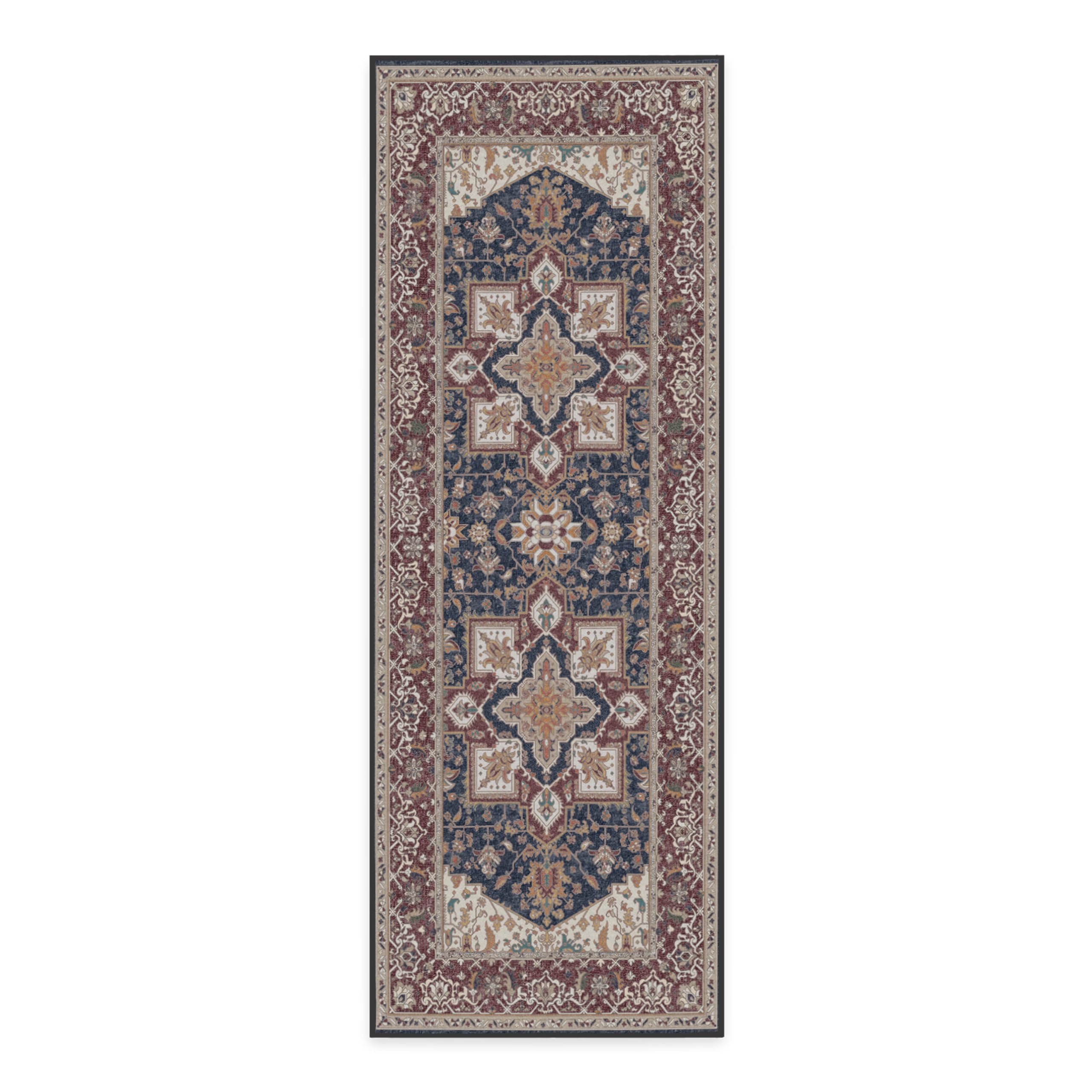 RUGGABLE Maral Heriz Washable Rug - Perfect Vintage Area Rug for Living Room Bedroom Kitchen - Pet & Child Friendly - Stain & Water Resistant - Creme 3&
