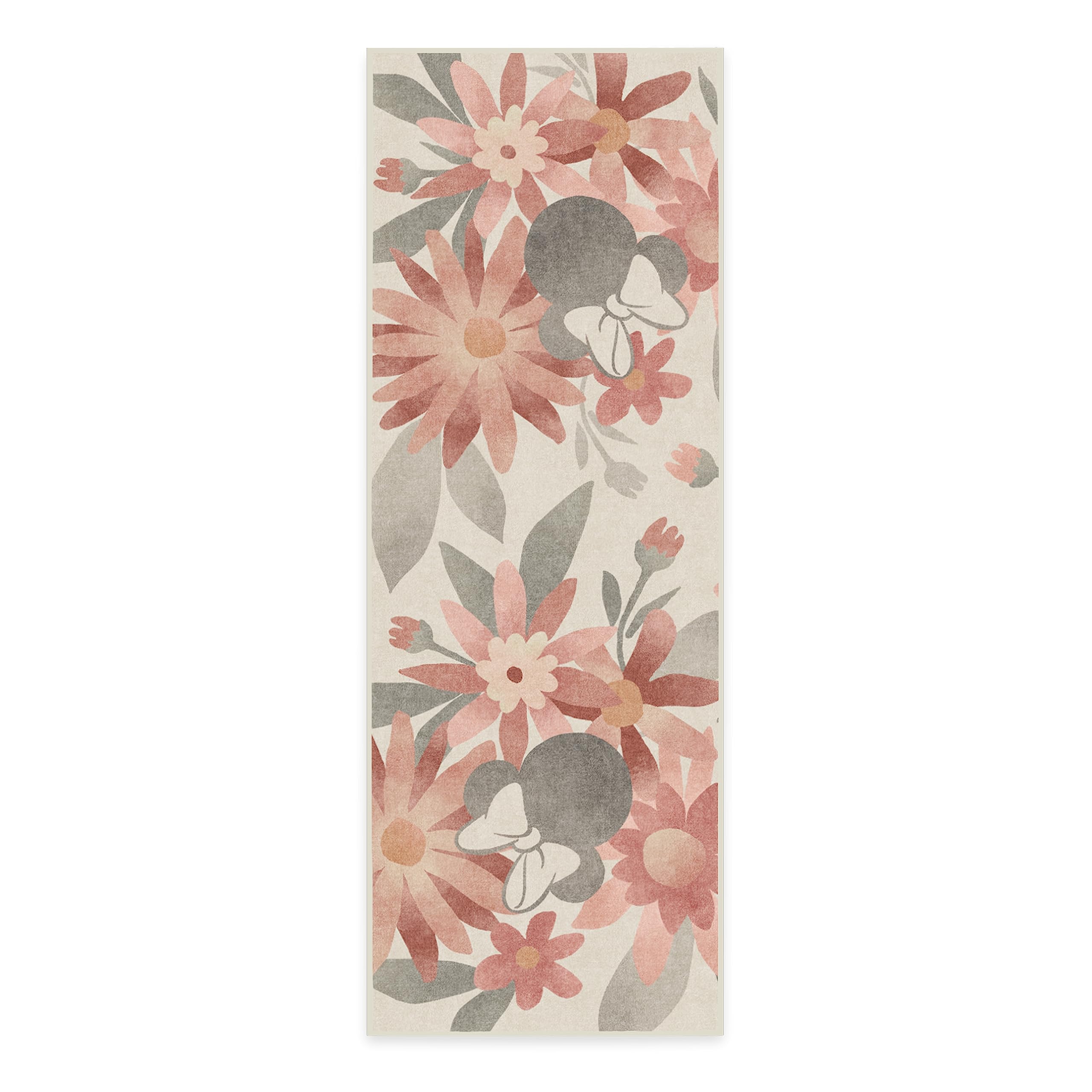 RUGGABLE Disney Classic Minnie Mouse Washable Rug - Perfect Area Rug for Nursery Playroom Kids Room - Pet & Child Friendly - Stain & Water Resistant - Trellis Pink 5&