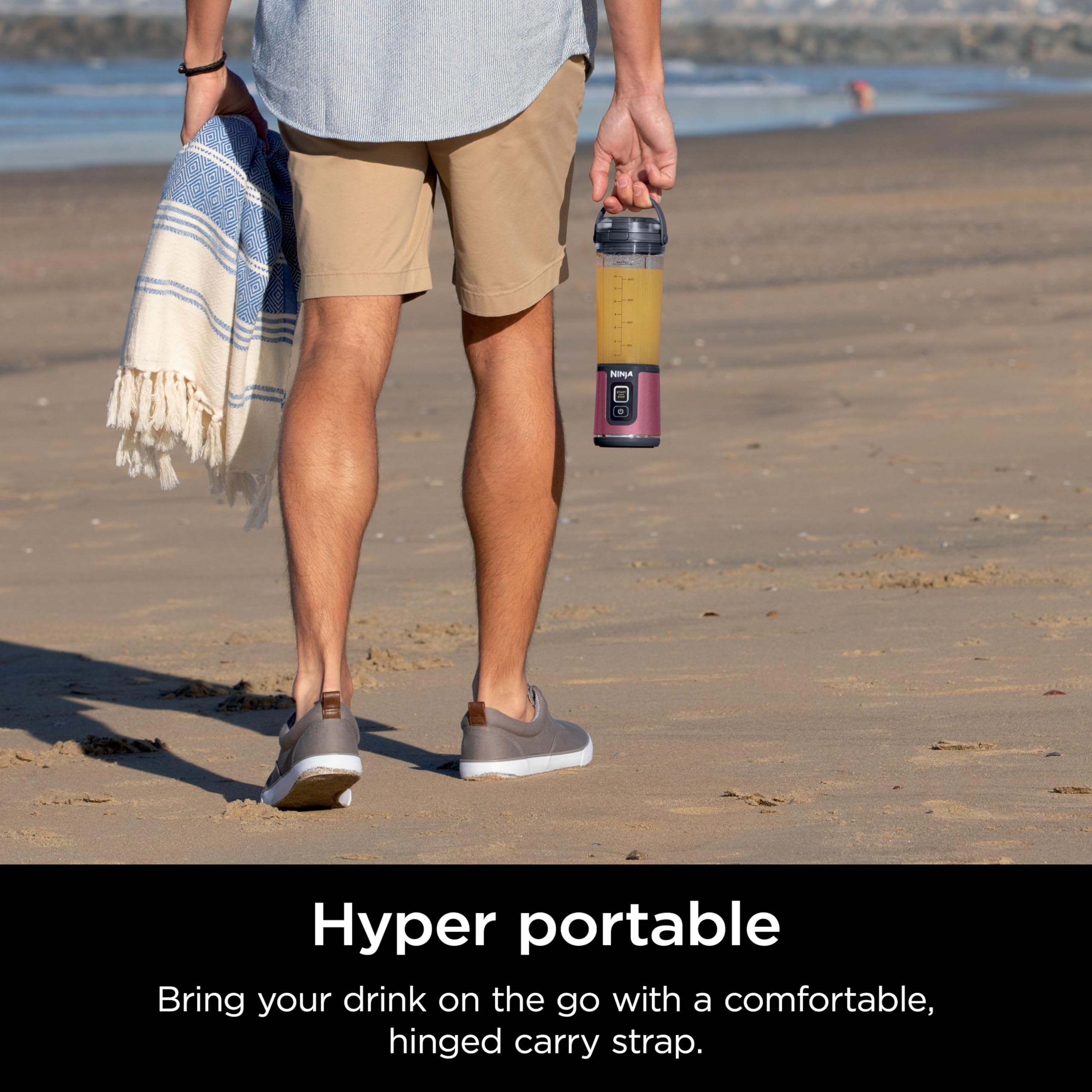 Ninja Blast Portable Blender, Cordless, 18oz. Vessel, Personal Blender For-Shakes and Smoothies, BPA Free, Leakproof-Lid and Sip Spout, USB-C Rechargeable, Dishwasher Safe Parts, Tinted Pink, BC151PK