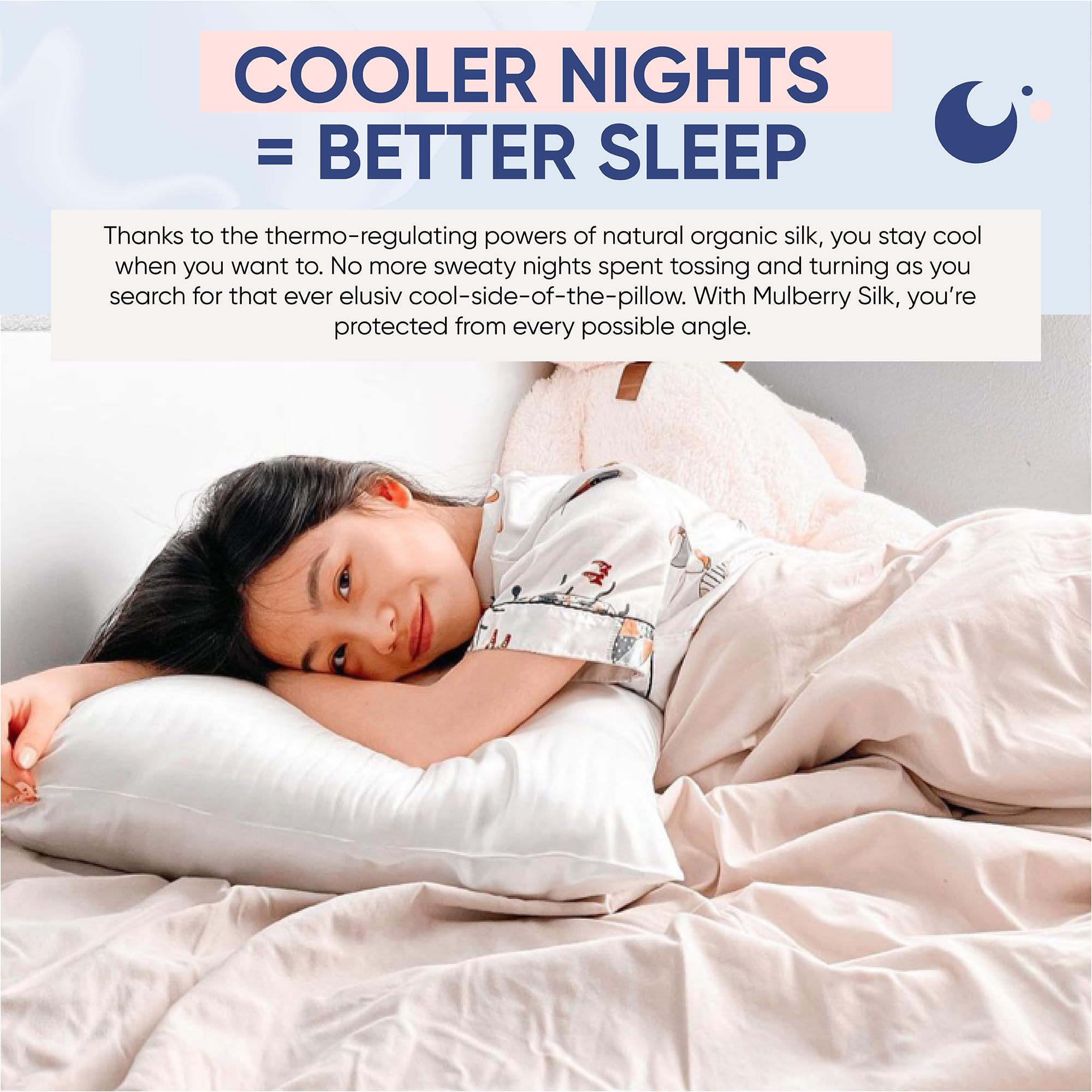 Blissy Silk Pillowcase - 100% Pure Mulberry Silk - 22 Momme 6A High-Grade Fibers - Silk Pillow Cover for Hair & Skin - Regular, Queen & King with Hidden Zipper (Queen, Champagne)