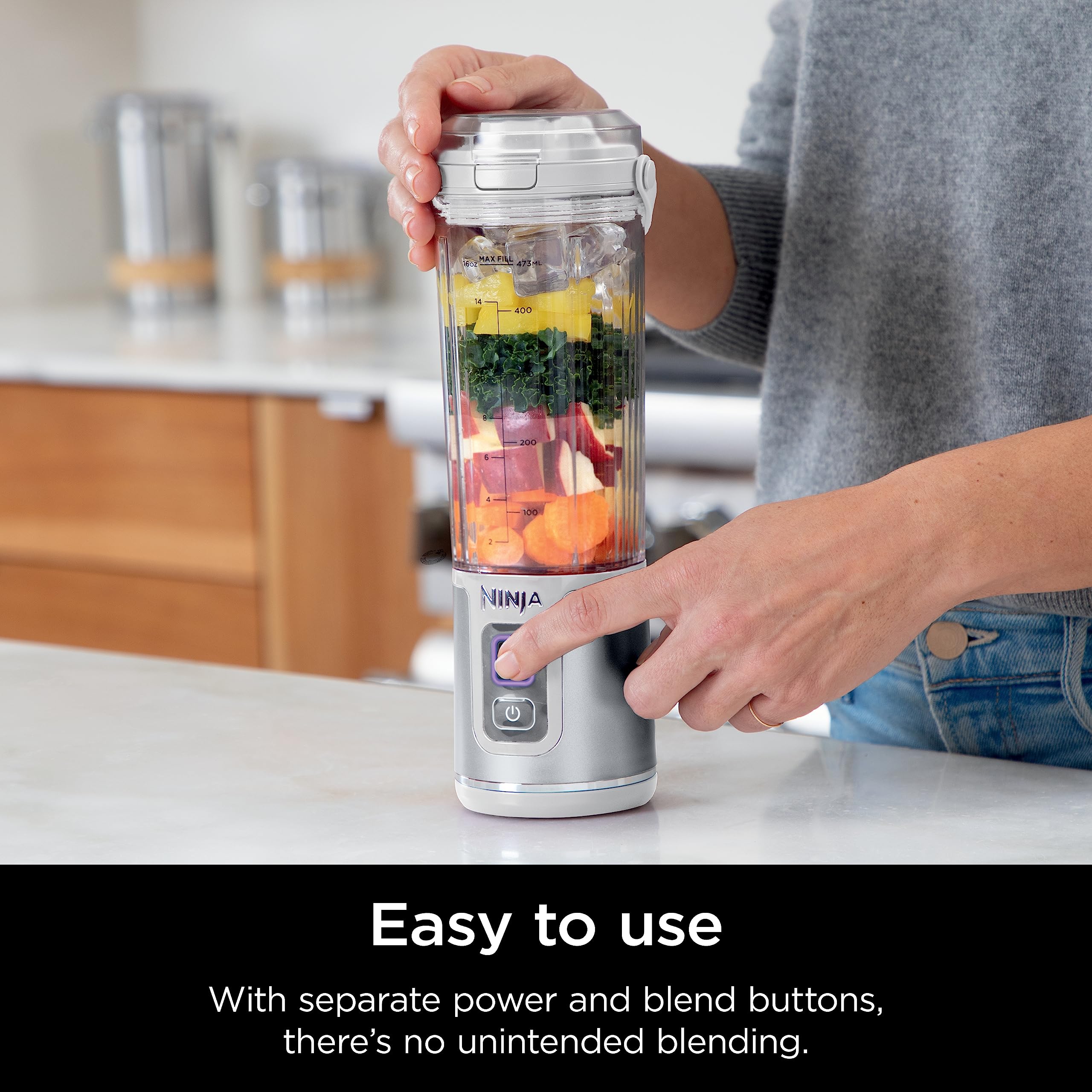 Ninja Blast Portable Blender, Cordless, 18oz. Vessel, Personal Blender For-Shakes and Smoothies, BPA Free, Leakproof-Lid and Sip Spout, USB-C Rechargeable, Dishwasher Safe Parts, Tinted Pink, BC151PK