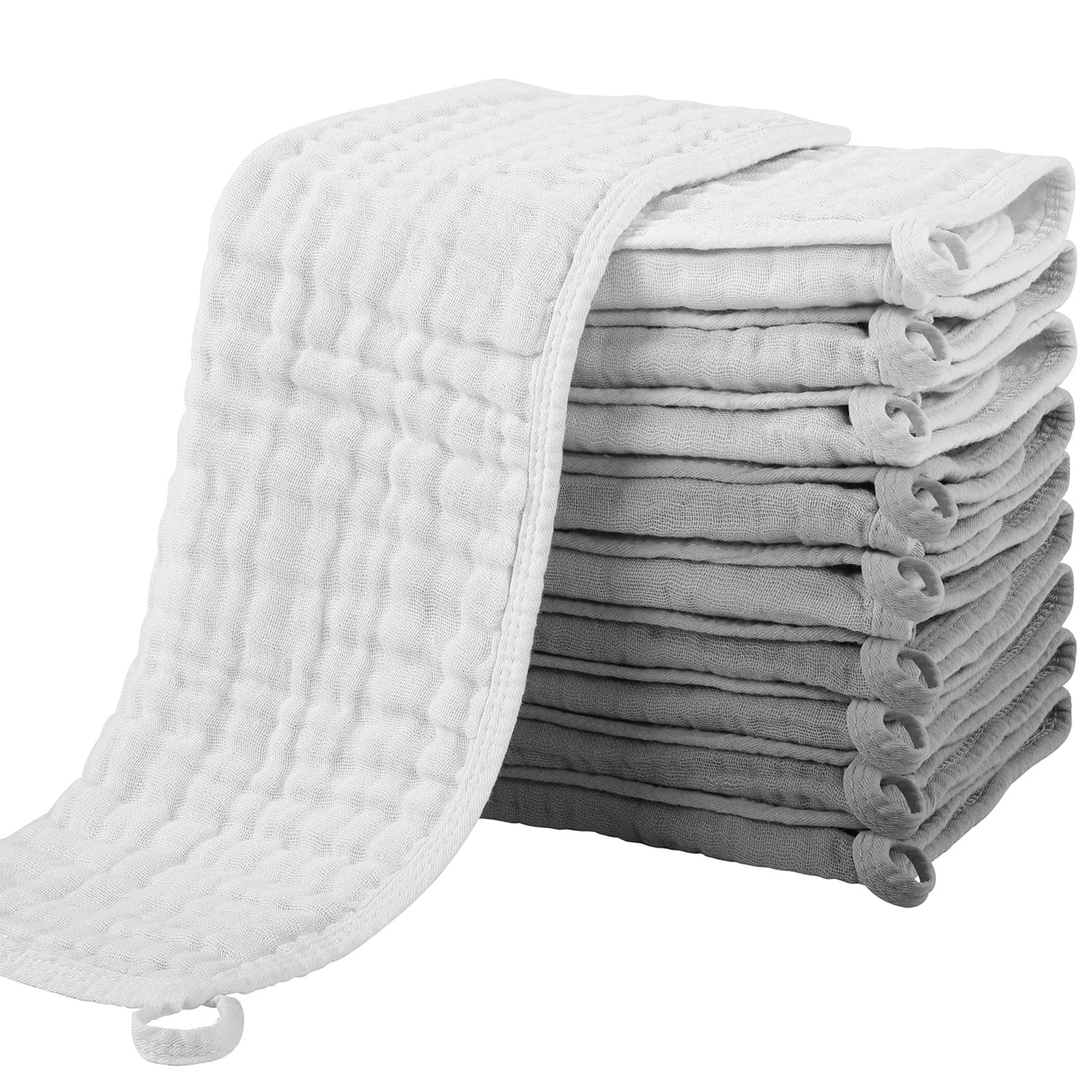 Yoofoss Muslin Burp Cloths for Baby 10 Pack 100% Cotton Baby Washcloths for Boys Girls Large 20&