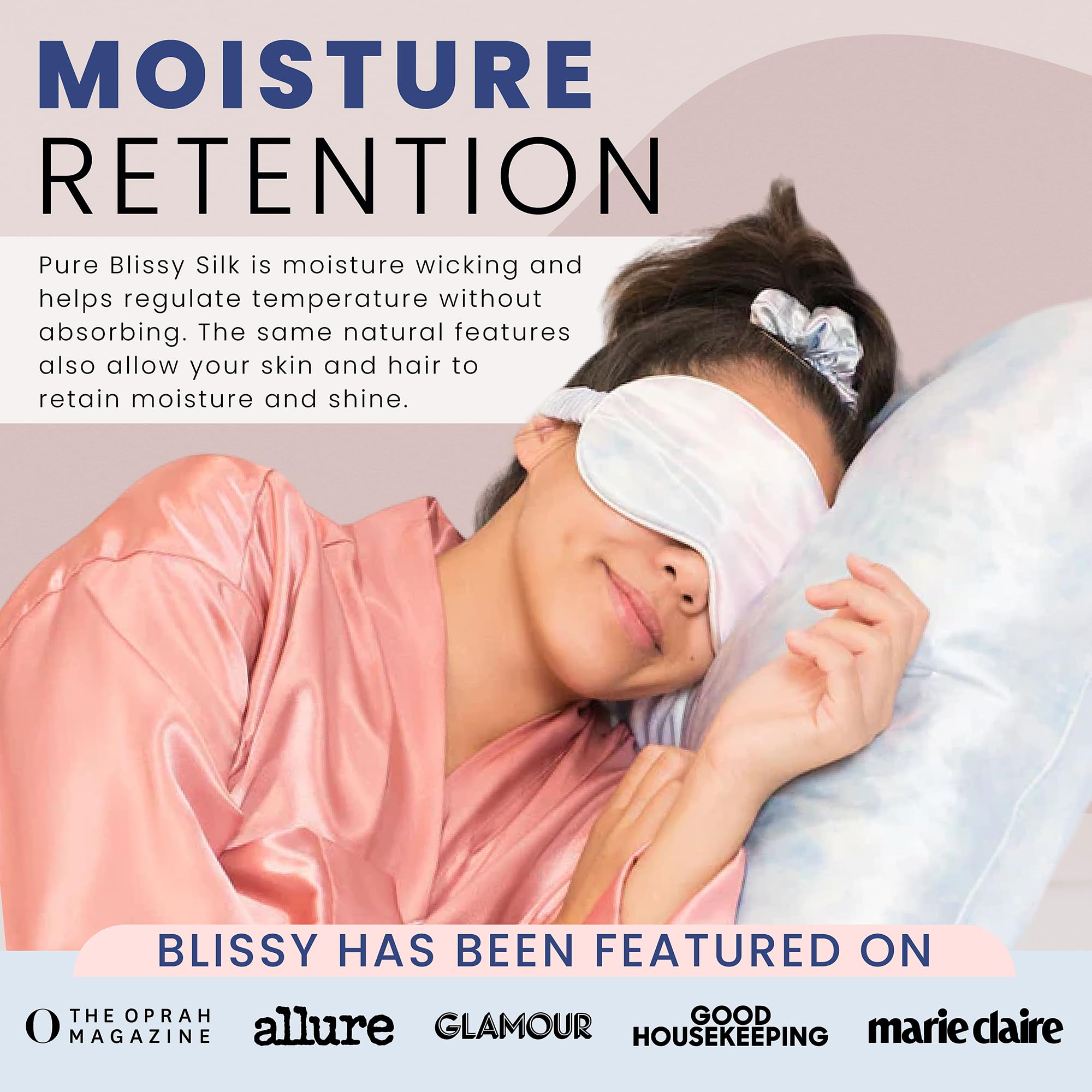 Blissy Silk Sleep Mask - Silk Eye Sleeping Mask for Women & Men for Total Blackout - 100% Pure Mulberry Silk, 22 Momme 6a Fibers - Blindfold Silk Sleep Mask Side Sleeper Eye Cover (Plum)